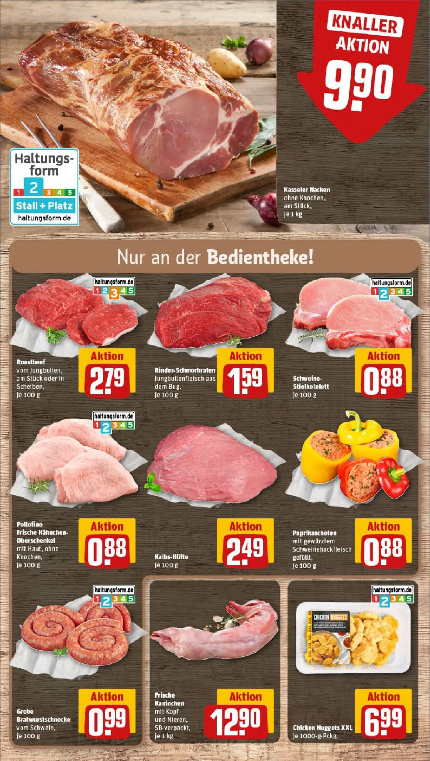 REWE Prospekt ab 02.11.2025 zum Blättern » Angebote | Seite: 10 | Produkte: Hahnchen, Kaninchen, Roastbeef, Kasseler nacken