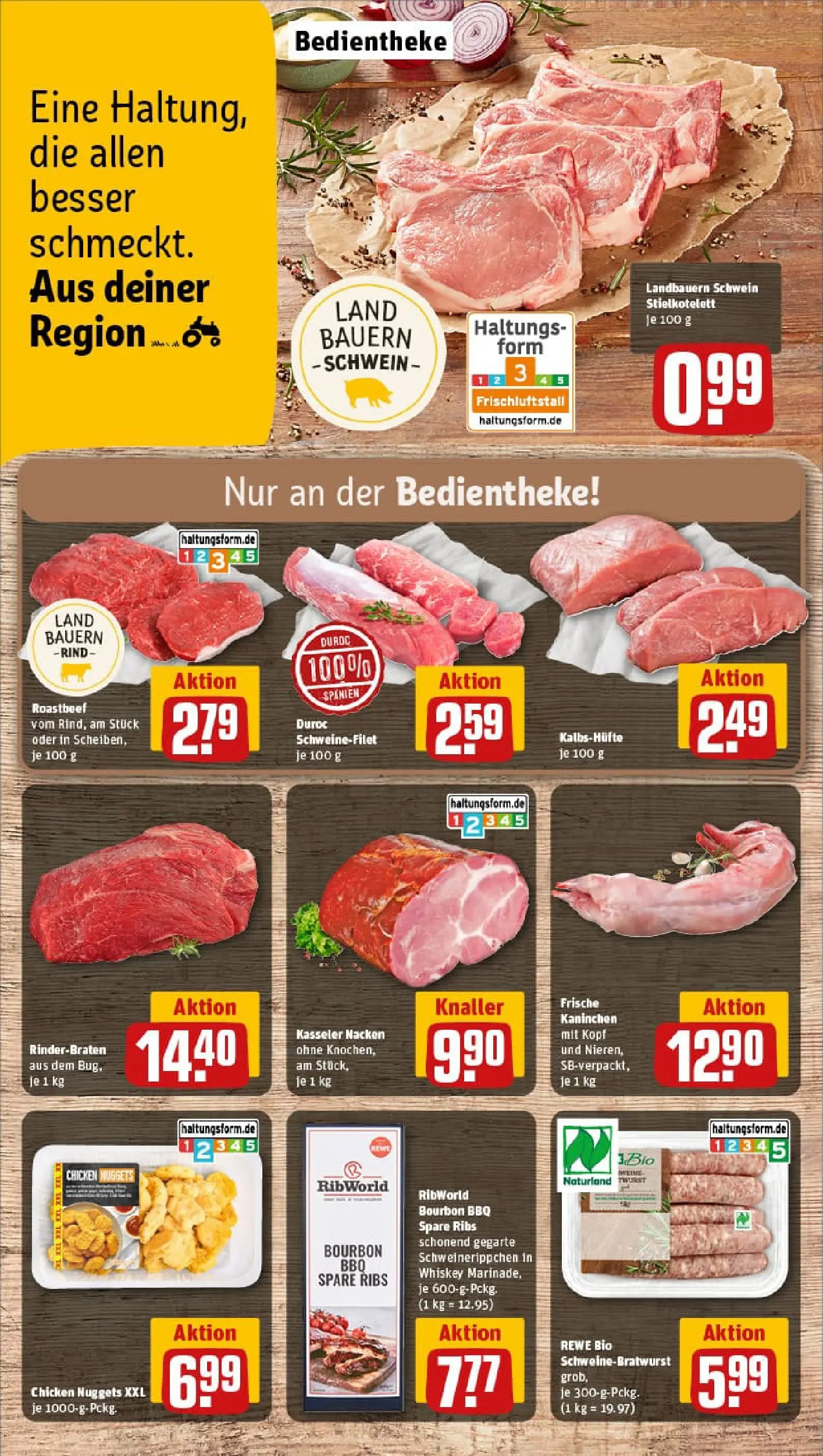 REWE Prospekt ab 02.11.2025 zum Blättern » Angebote | Seite: 10 | Produkte: Roastbeef, Kasseler nacken, Bourbon, Whiskey