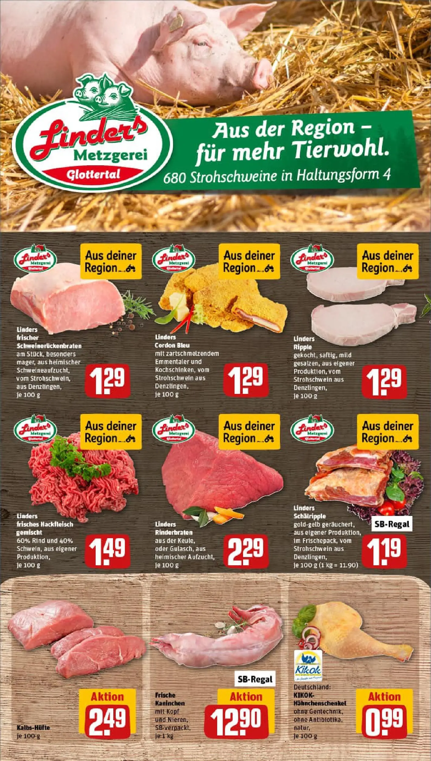 REWE Prospekt ab 02.11.2025 zum Blättern » Angebote | Seite: 10 | Produkte: Rinderbraten, Hahnchenschenkel, Kaninchen, Hackfleisch