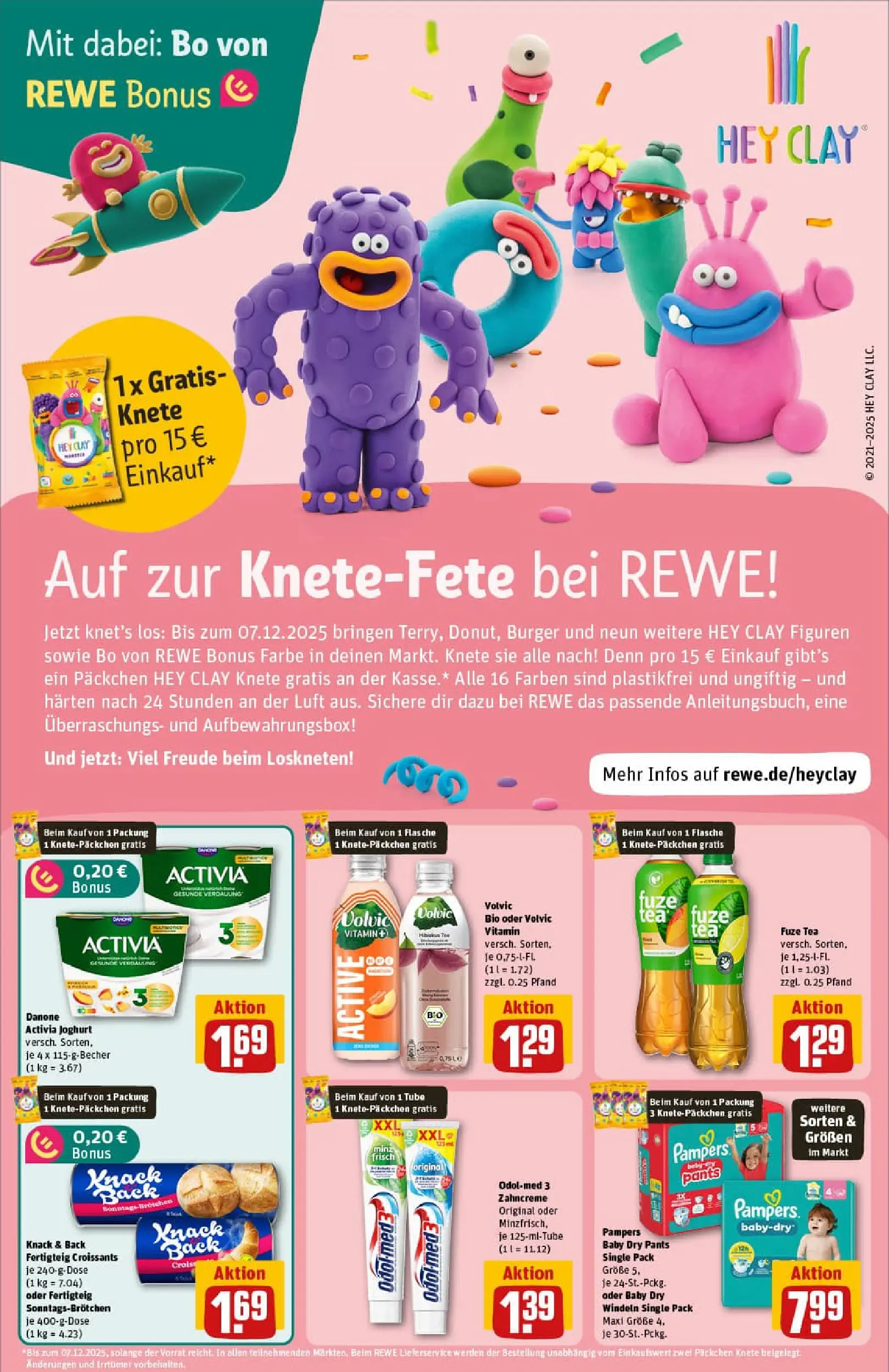REWE Prospekt ab 02.11.2025 zum Blättern » Angebote | Seite: 4 | Produkte: Activia, Danone activia, Pampers, Burger