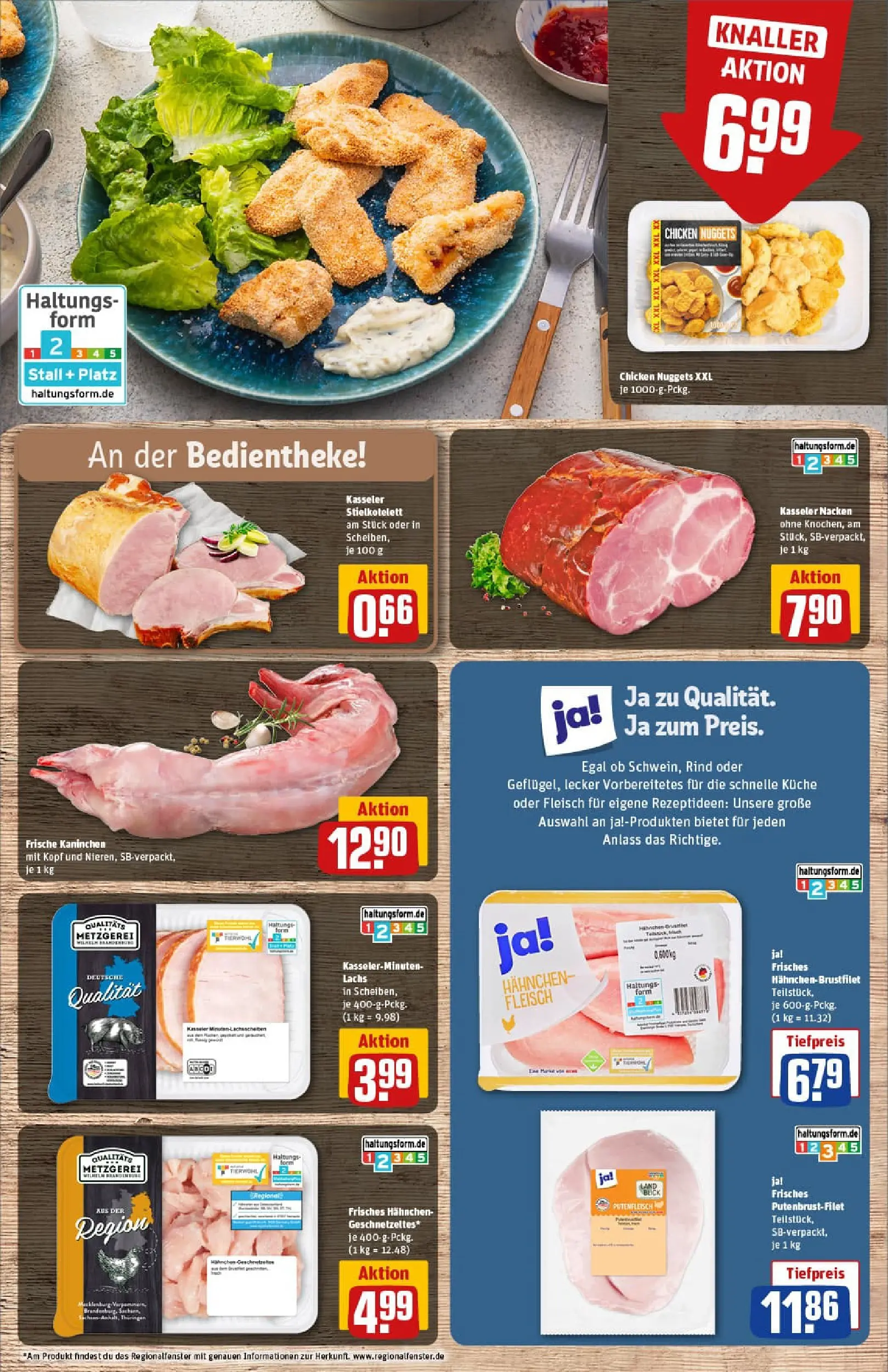 REWE Prospekt ab 02.11.2025 zum Blättern » Angebote | Seite: 8 | Produkte: Hahnchen, Kasseler nacken, Lachs, Fleisch