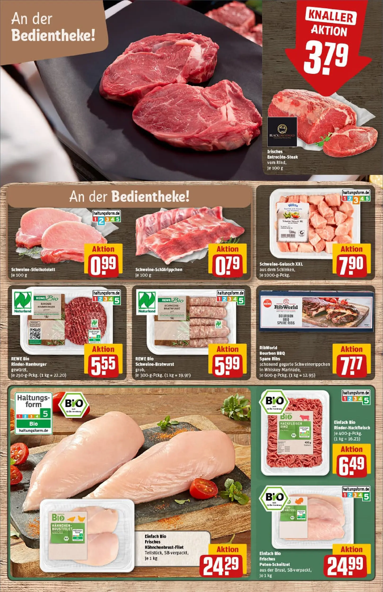 REWE Prospekt ab 02.11.2025 zum Blättern » Angebote | Seite: 9 | Produkte: Schweinegulasch, Spare ribs, Burger, Whiskey