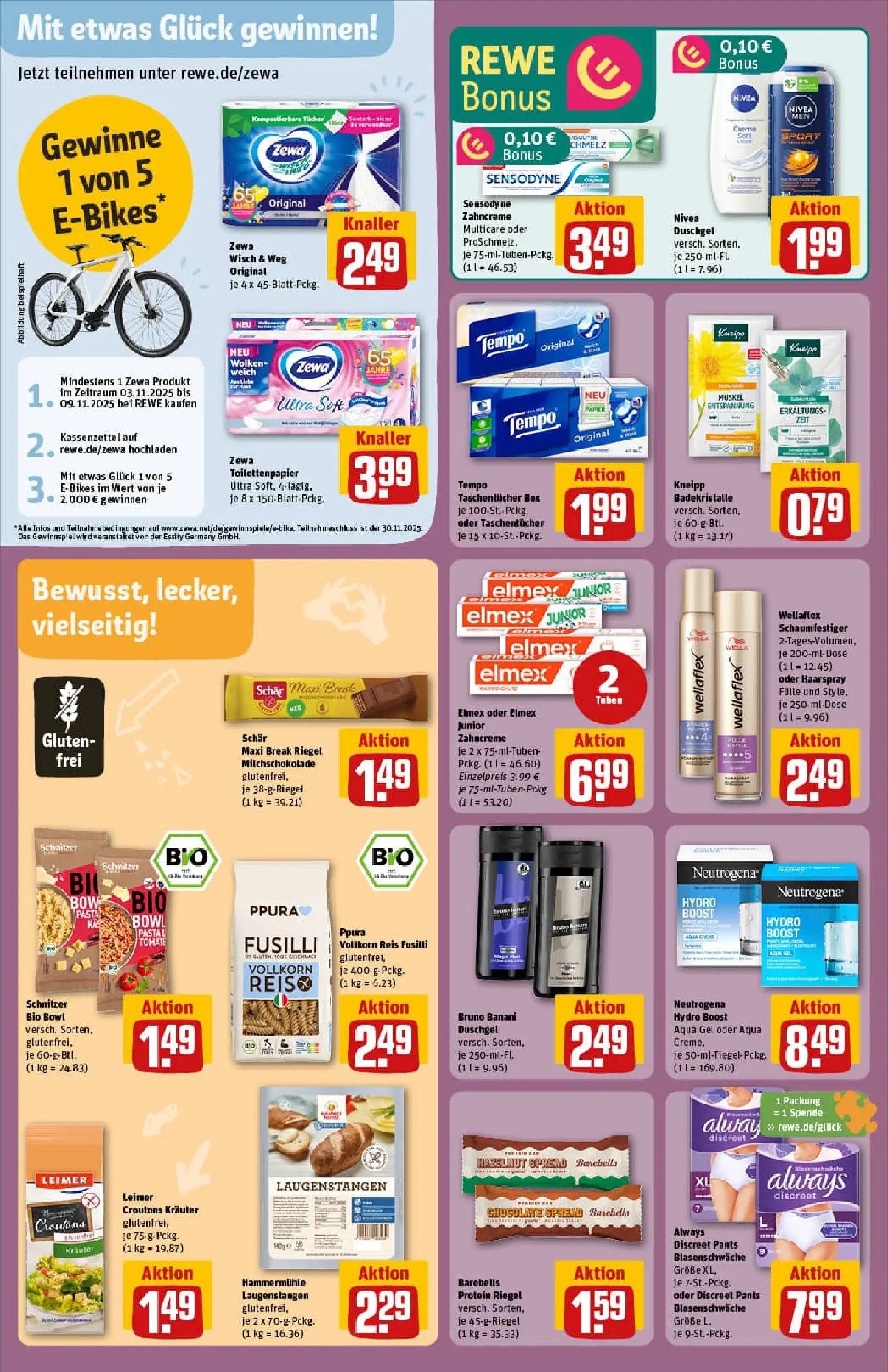 REWE Prospekt ab 02.11.2025 zum Blättern » Angebote | Seite: 26 | Produkte: Haarspray, Tempo, Shower Gel, Pasta