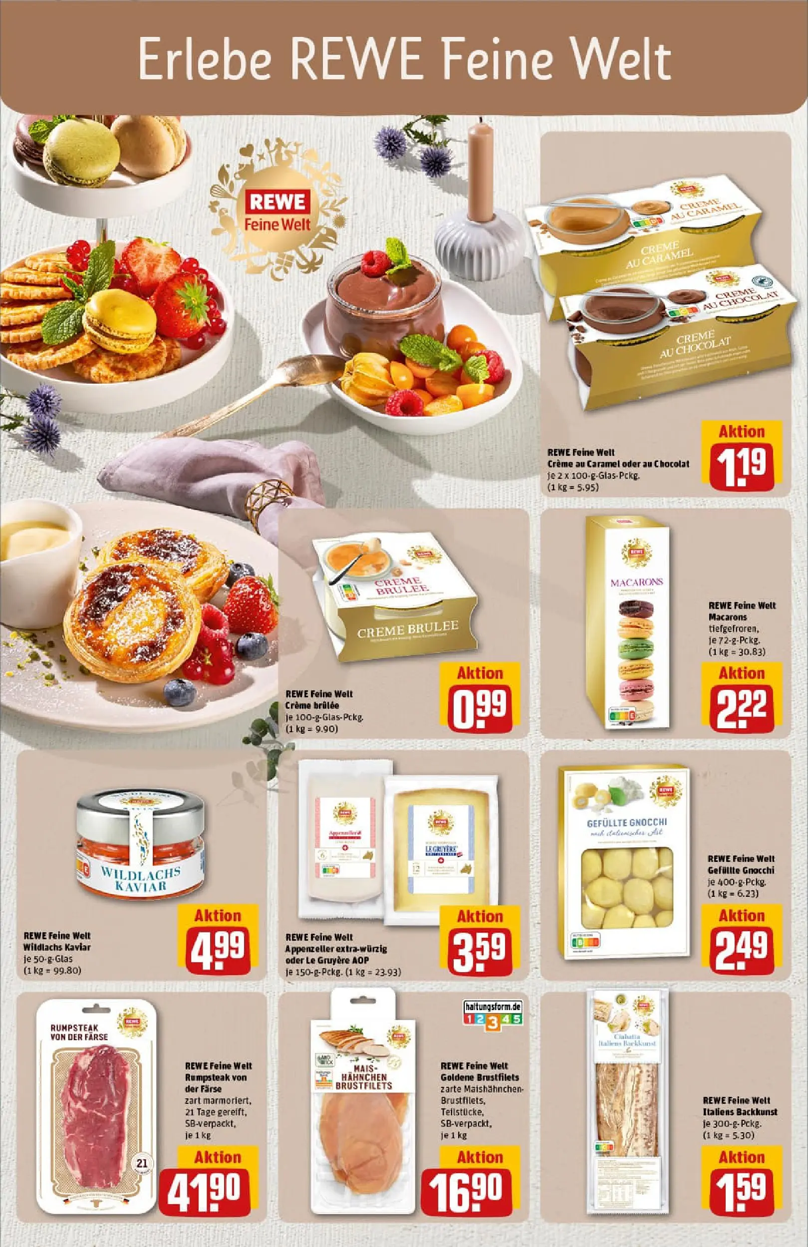 REWE Prospekt ab 02.11.2025 zum Blättern » Angebote | Seite: 18 | Produkte: Rumpsteak, Hahnchen, Creme, Creme brulee