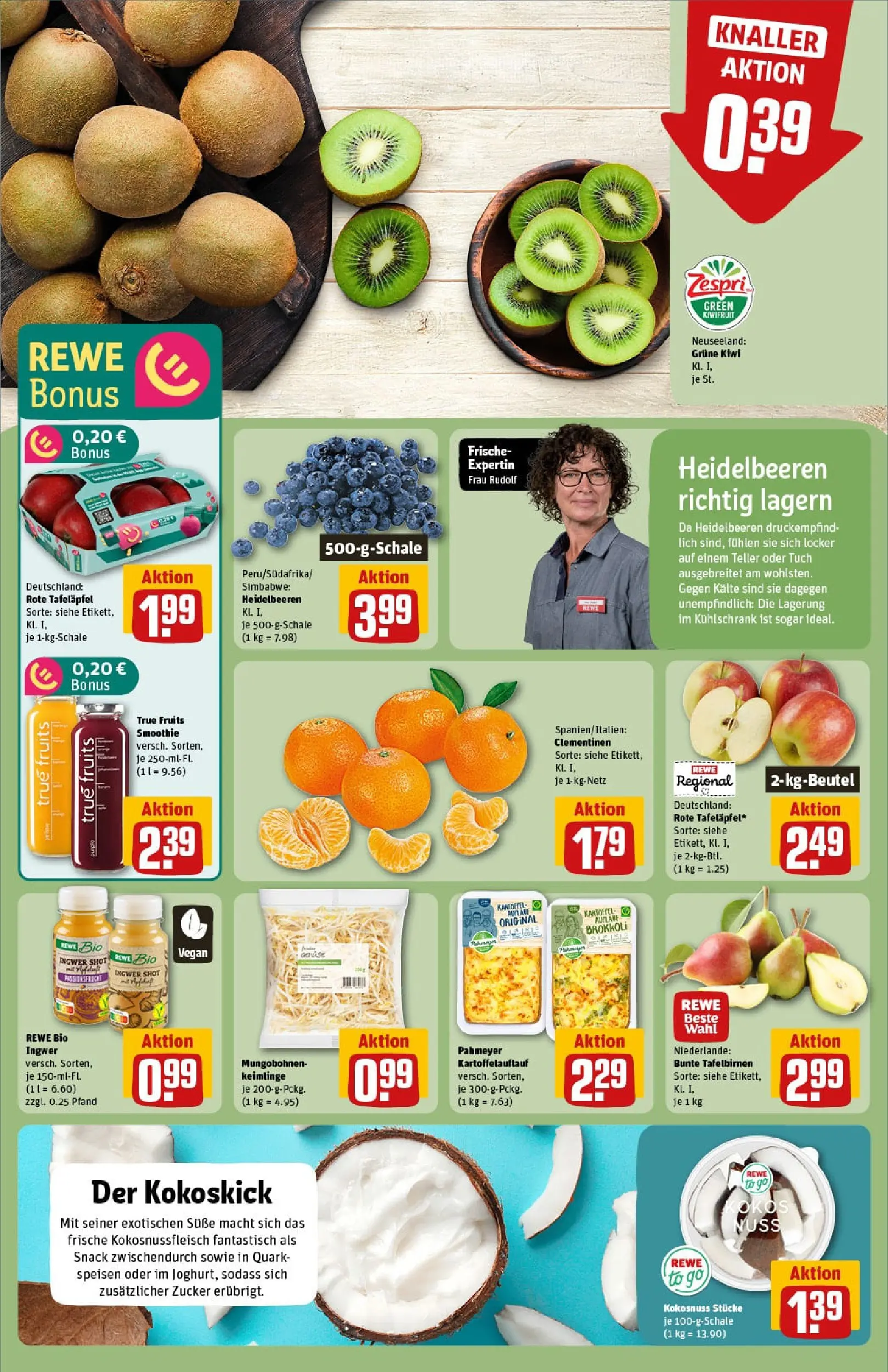 REWE Prospekt ab 02.11.2025 zum Blättern » Angebote | Seite: 6 | Produkte: Kühlschrank, Heidelbeeren, Brokkoli, Kiwi