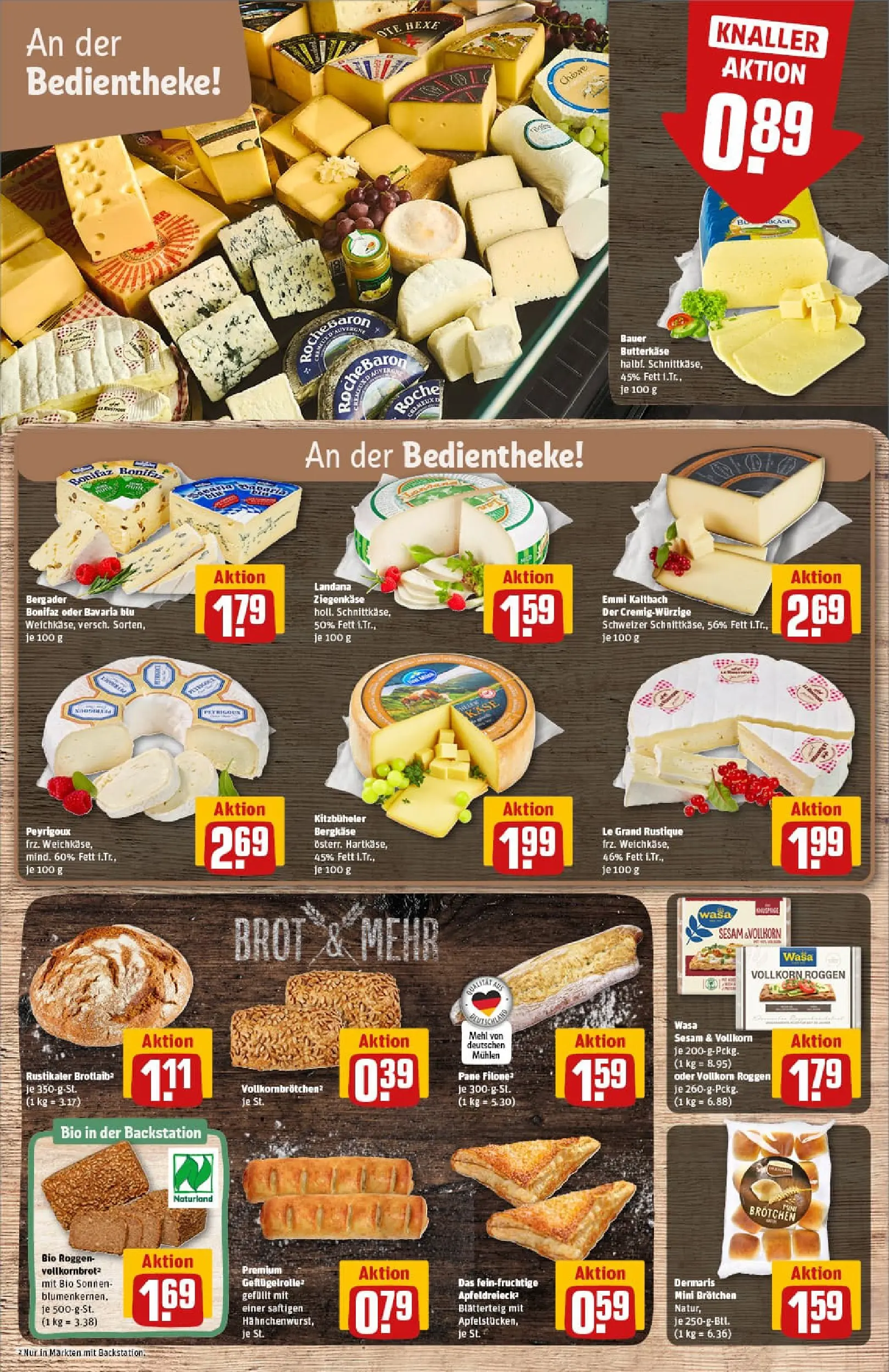 REWE Prospekt ab 02.11.2025 zum Blättern » Angebote | Seite: 13 | Produkte: Mehl, Ziegenkäse, Pane, Brot