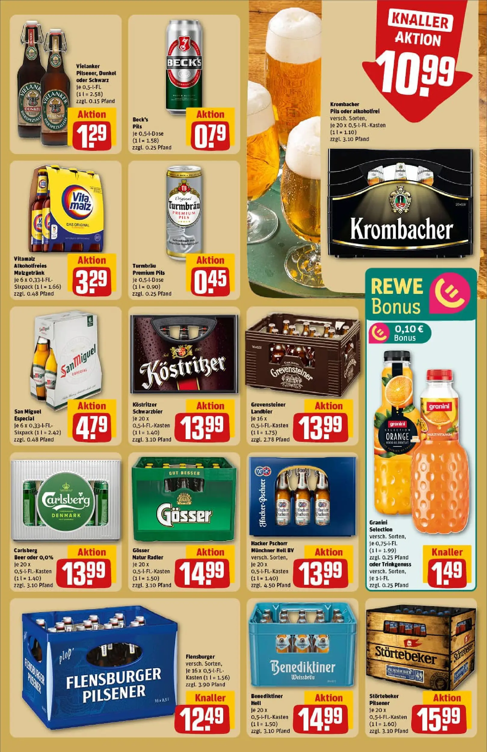REWE Prospekt ab 02.11.2025 zum Blättern » Angebote | Seite: 23 | Produkte: Kostritzer, Benediktiner hell, Flensburger, Granini