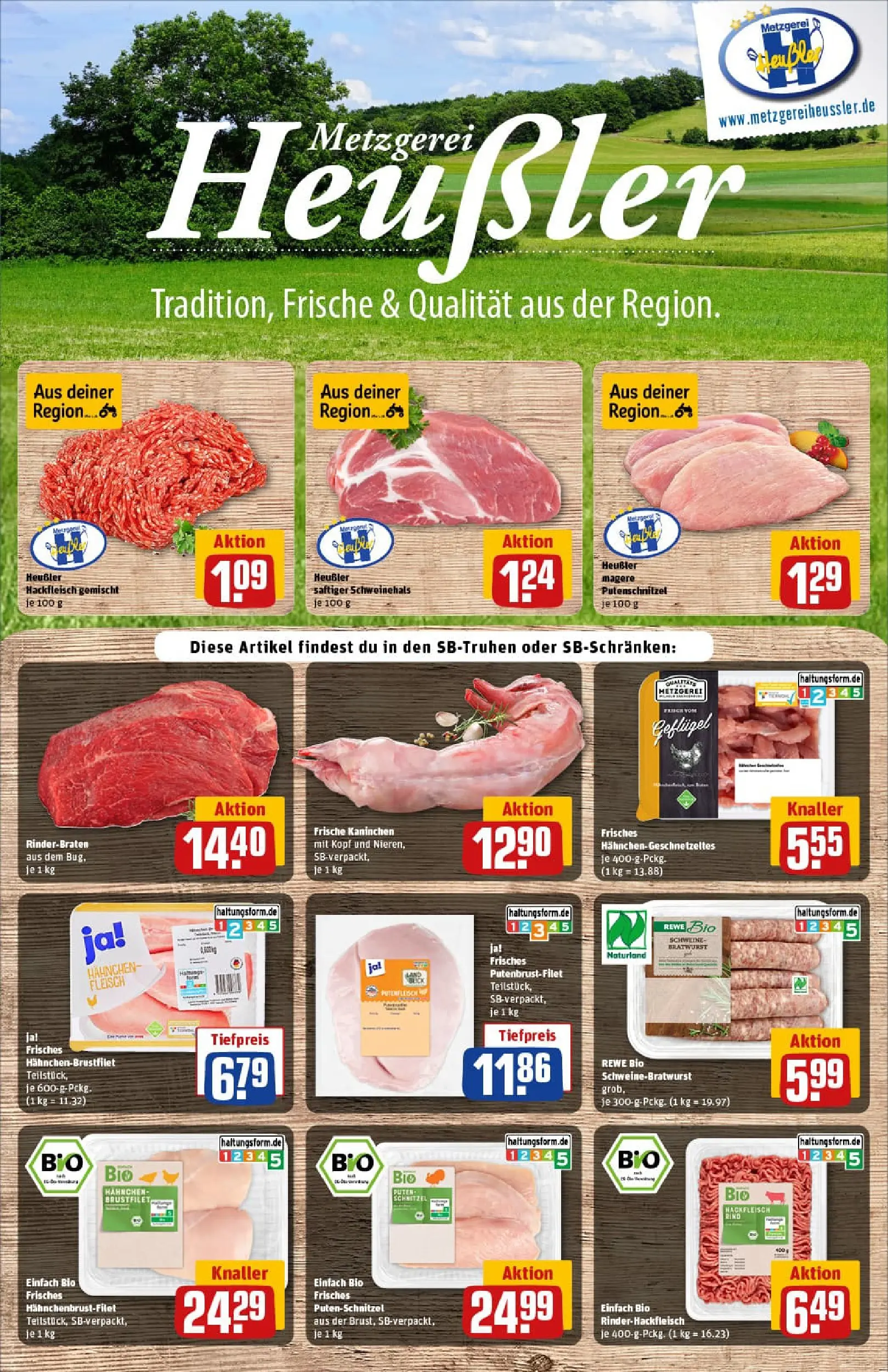 REWE Prospekt ab 02.11.2025 zum Blättern » Angebote | Seite: 10 | Produkte: Rinderbraten, Hahnchen, Bratwurst, Putenschnitzel