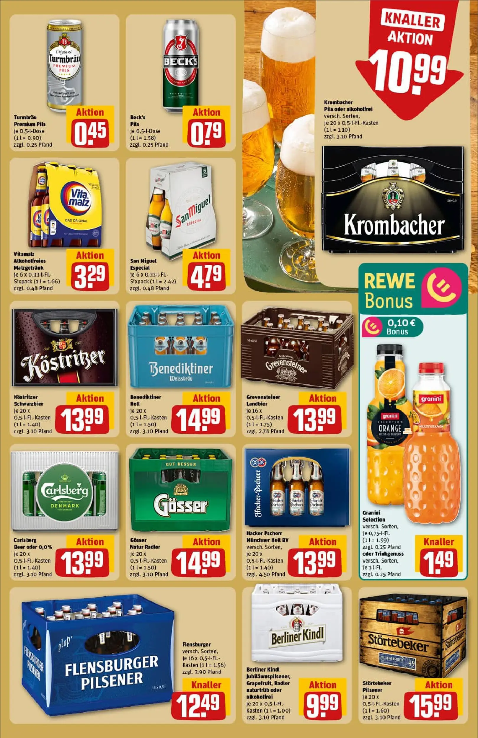 REWE Prospekt ab 02.11.2025 zum Blättern » Angebote | Seite: 23 | Produkte: Carlsberg, Flensburger, Granini, Krombacher