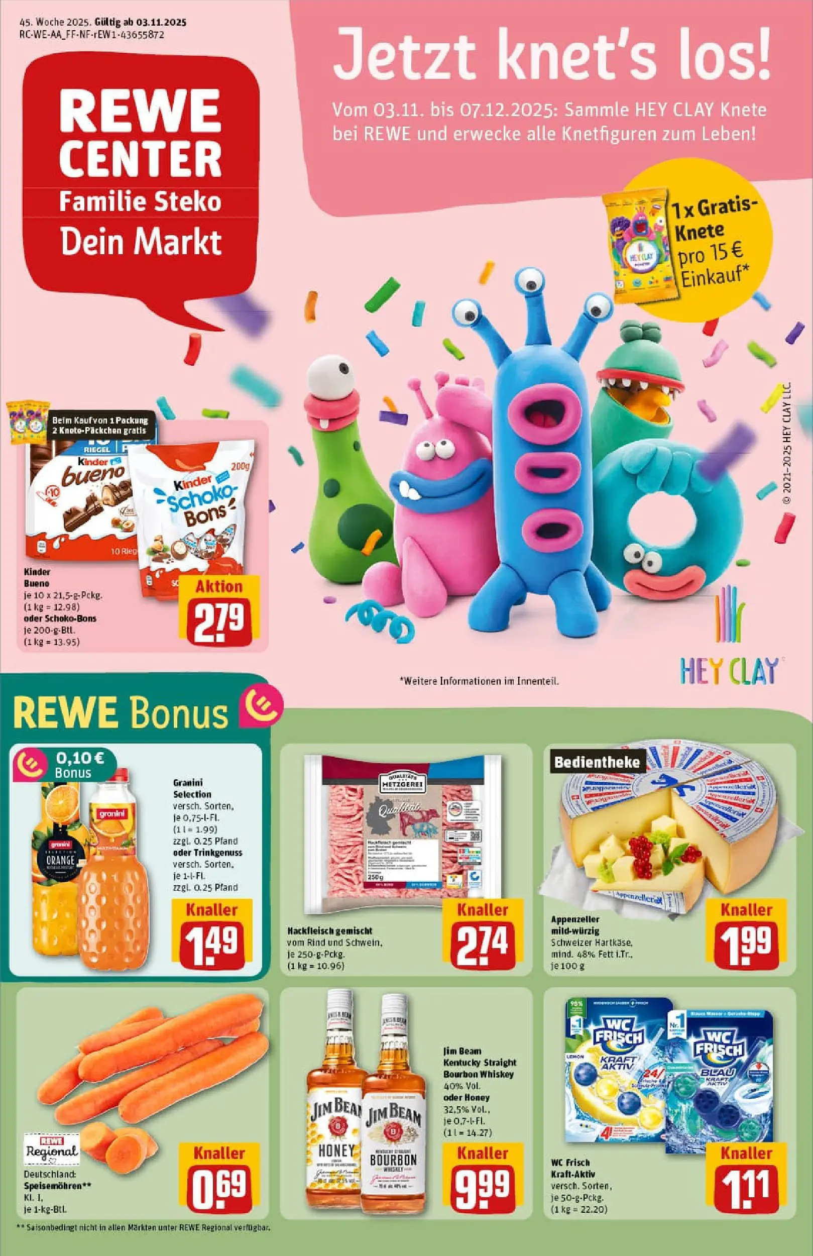 REWE Prospekt ab 02.11.2025 zum Blättern » Angebote | Seite: 3 | Produkte: Jim beam, Kinder bueno, Bourbon, Whiskey