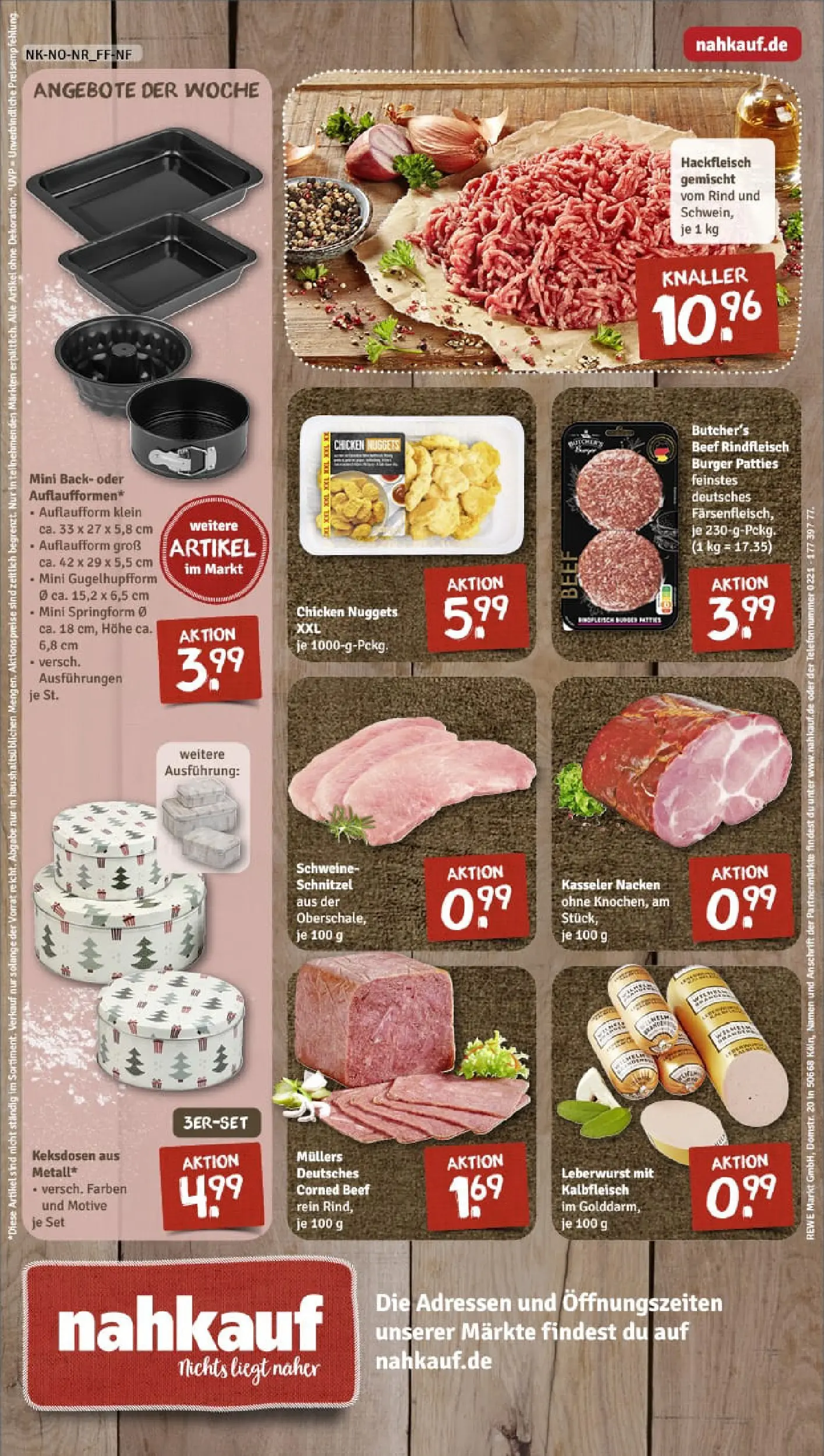 REWE Prospekt ab 03.11.2025 zum Blättern » Angebote | Seite: 12 | Produkte: Burger, Schnitzel, Kasseler nacken, Rindfleisch