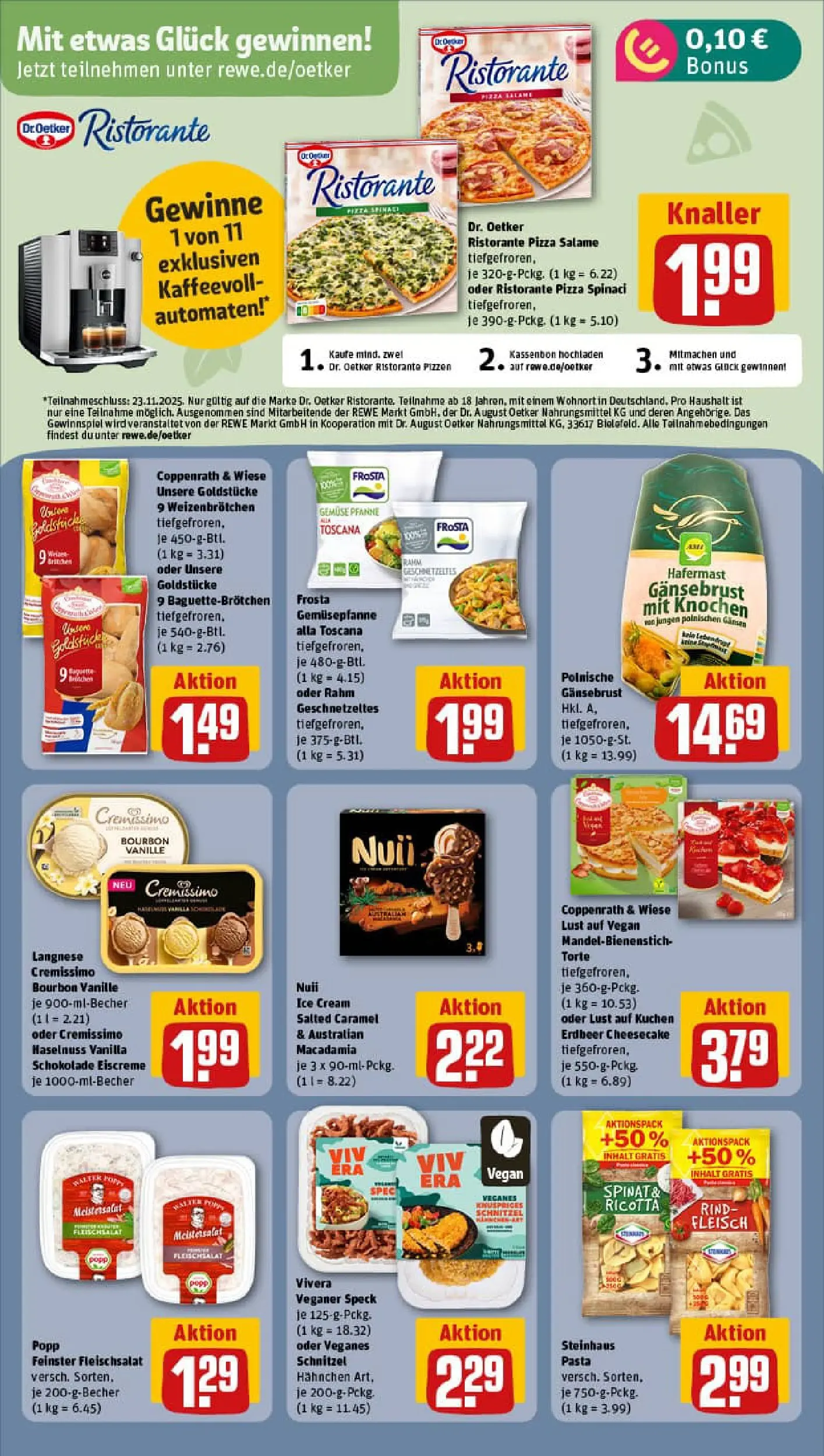 REWE Prospekt ab 02.11.2025 zum Blättern » Angebote | Seite: 14 | Produkte: Ristorante, Cremissimo, Frosta, Kuchen