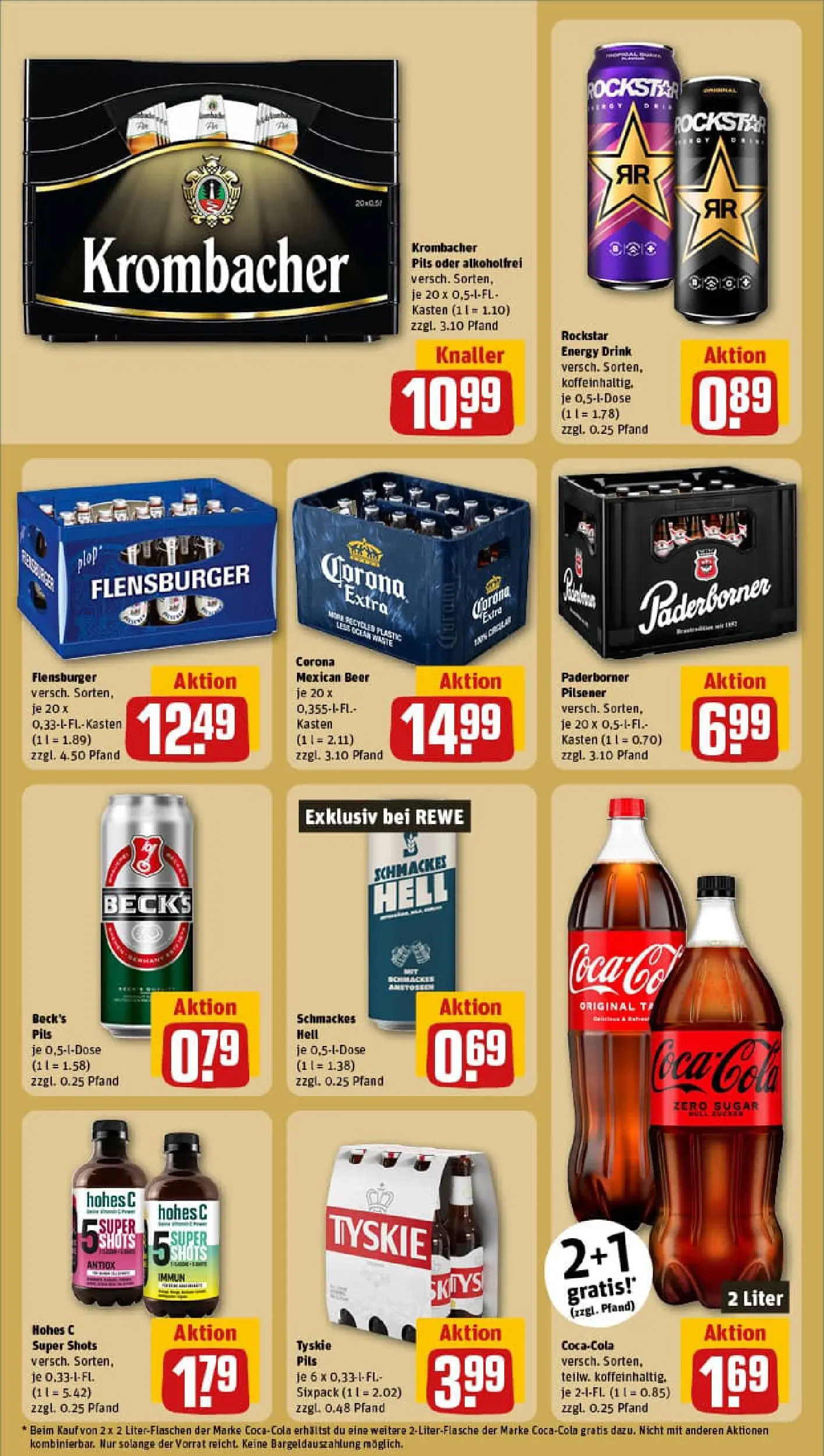 REWE Prospekt ab 02.11.2025 zum Blättern » Angebote | Seite: 22 | Produkte: Tyskie, Energy, Rockstar, Flensburger