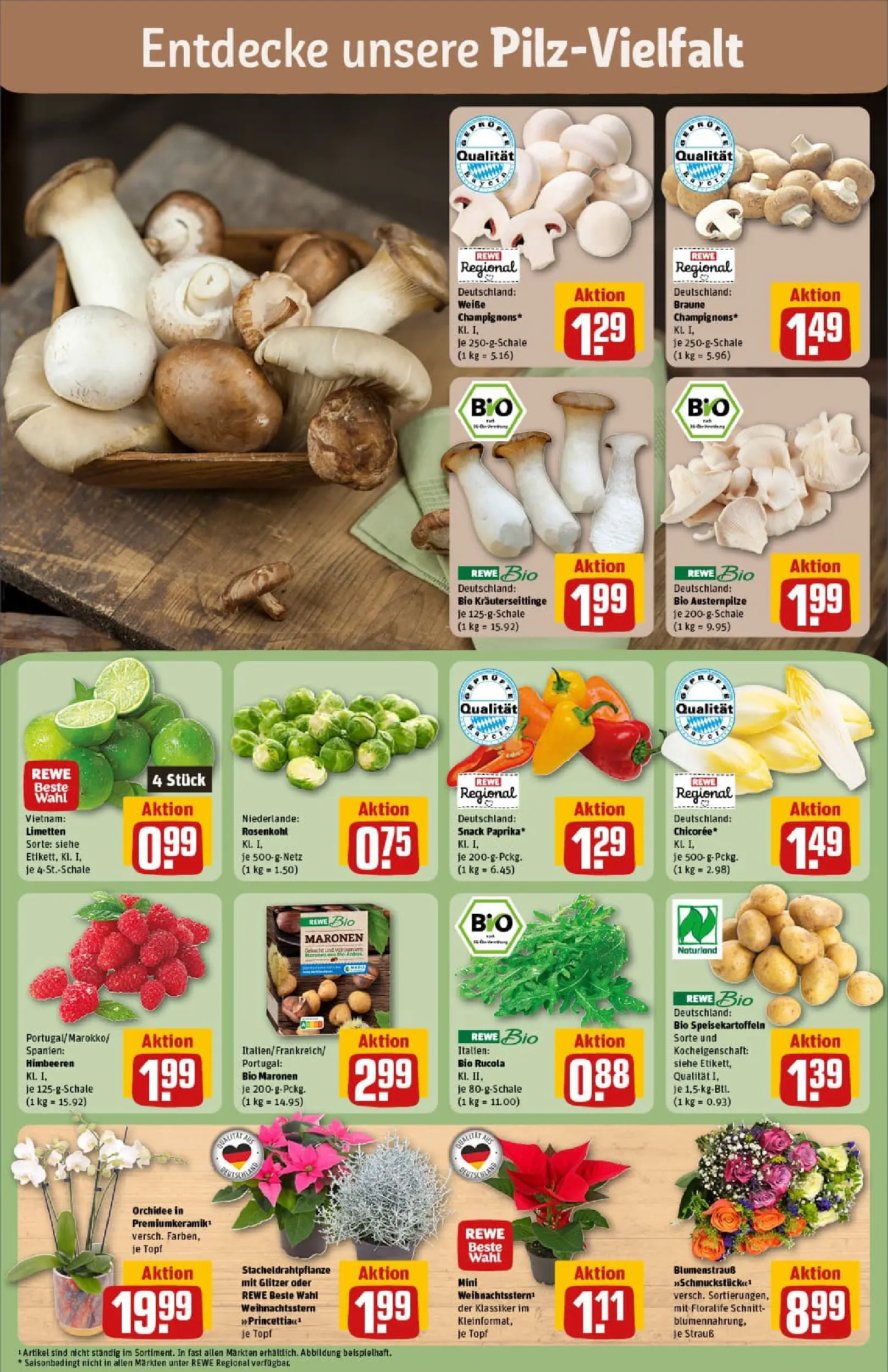 REWE Prospekt ab 02.11.2025 zum Blättern » Angebote | Seite: 7 | Produkte: Himbeeren, Limetten, Orchidee, Rucola