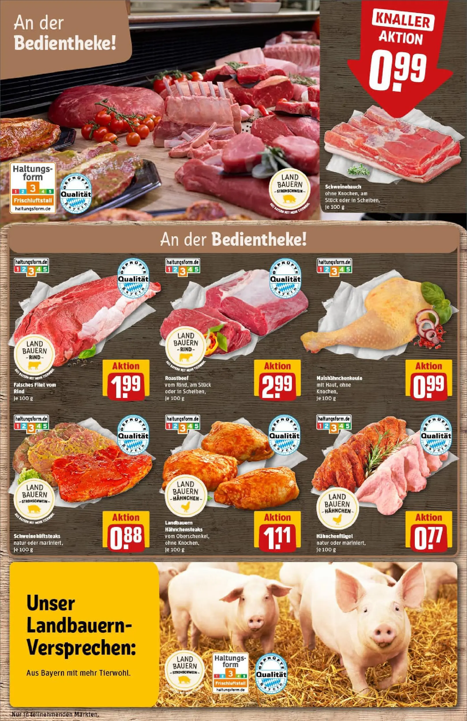 REWE Prospekt ab 02.11.2025 zum Blättern » Angebote | Seite: 10 | Produkte: Hahnchen, Schweinebauch, Roastbeef