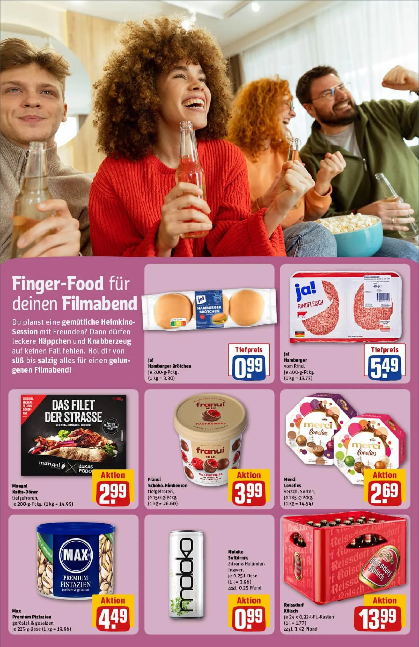 REWE Prospekt ab 02.11.2025 zum Blättern » Angebote | Seite: 16 | Produkte: Pistazien, Heimkino, Rindfleisch, Fleisch