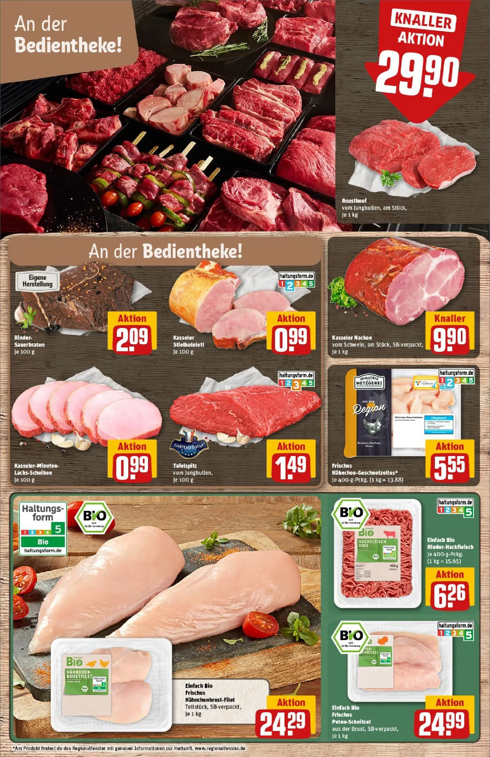 REWE Prospekt ab 02.11.2025 zum Blättern » Angebote | Seite: 8 | Produkte: Roastbeef, Kasseler nacken, Putenschnitzel, Hackfleisch