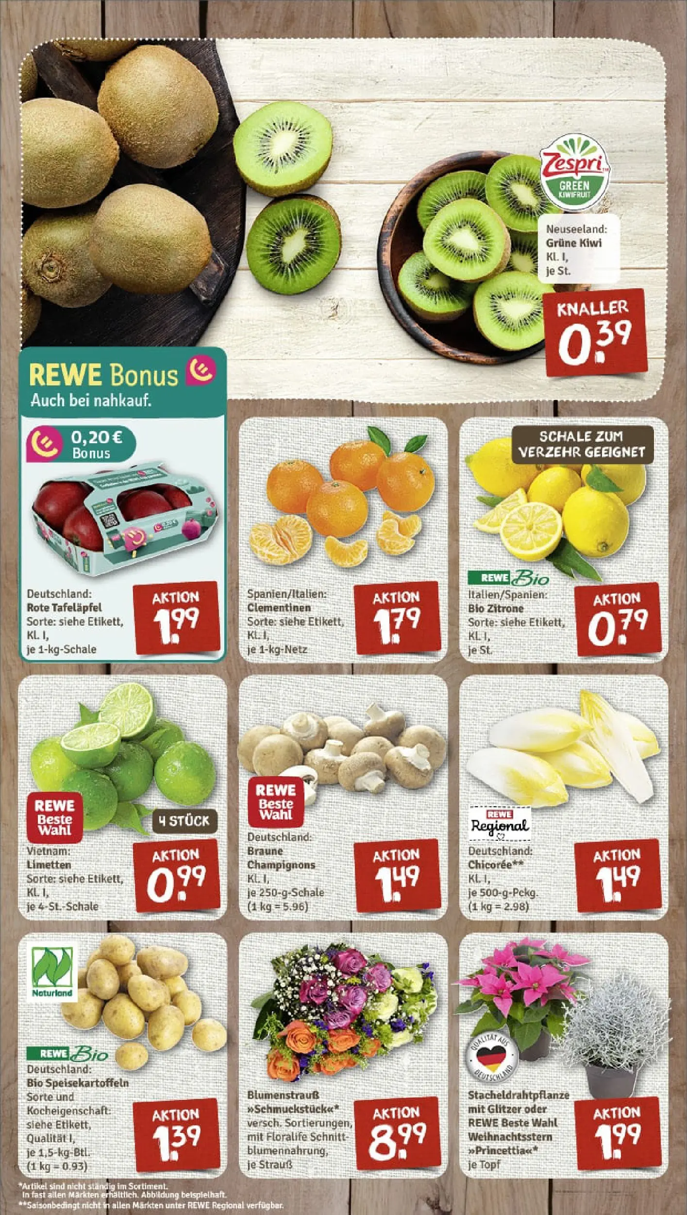 REWE Prospekt ab 03.11.2025 zum Blättern » Angebote | Seite: 4 | Produkte: Limetten, Champignons, Zitrone, Kiwi