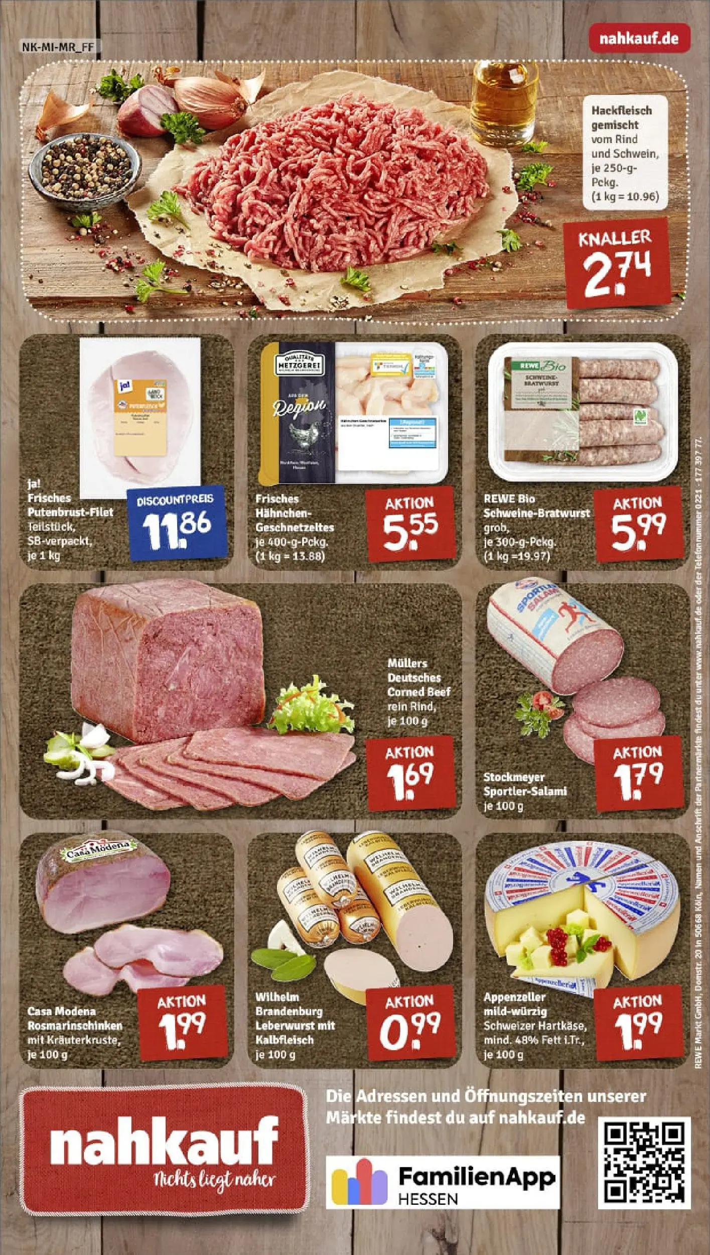REWE Prospekt ab 02.11.2025 zum Blättern » Angebote | Seite: 12 | Produkte: Hahnchen, Salami, Telefon, Hackfleisch