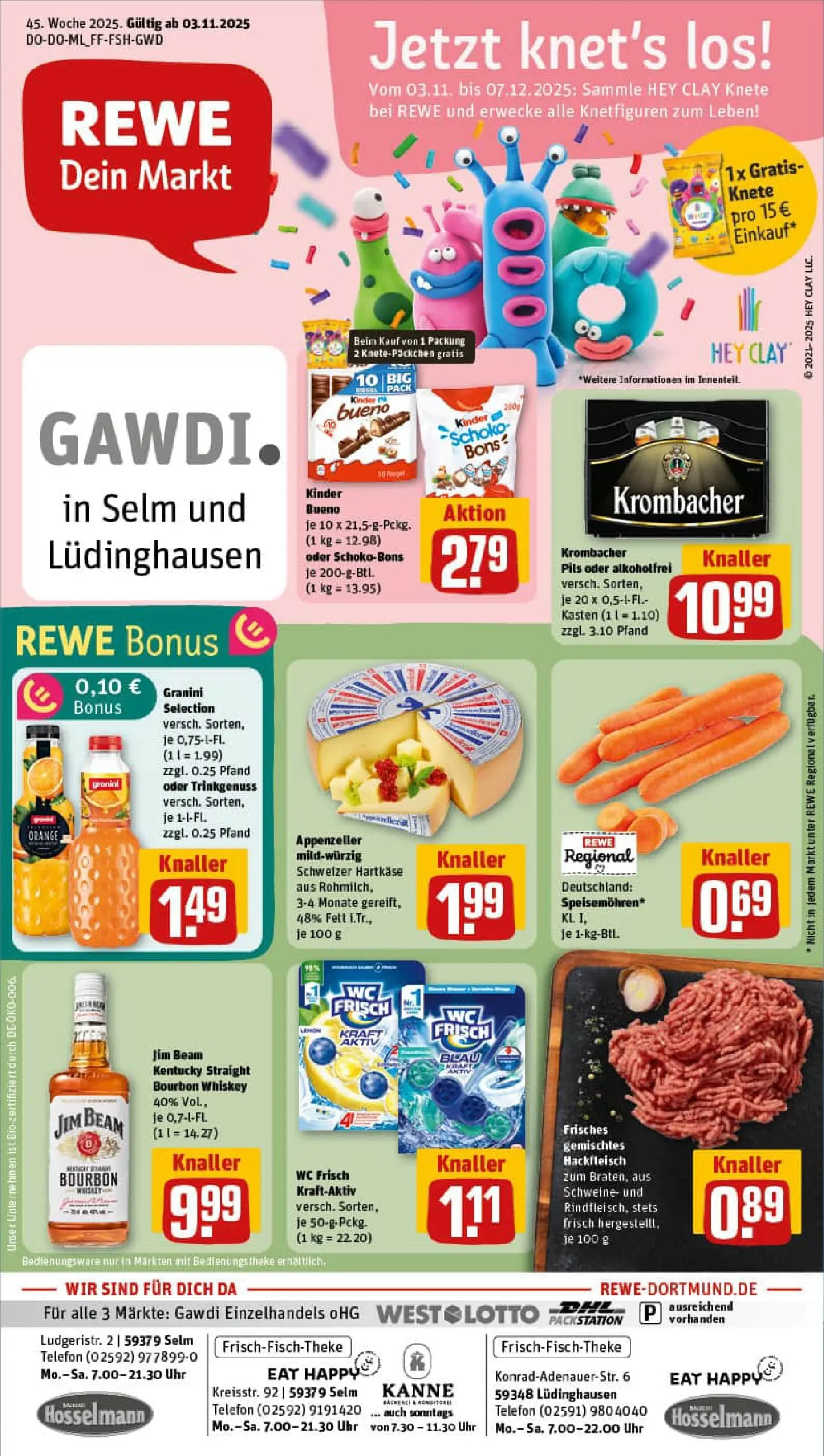 REWE Prospekt ab 02.11.2025 zum Blättern » Angebote | Seite: 1 | Produkte: Theke, Granini, Bourbon, Hackfleisch