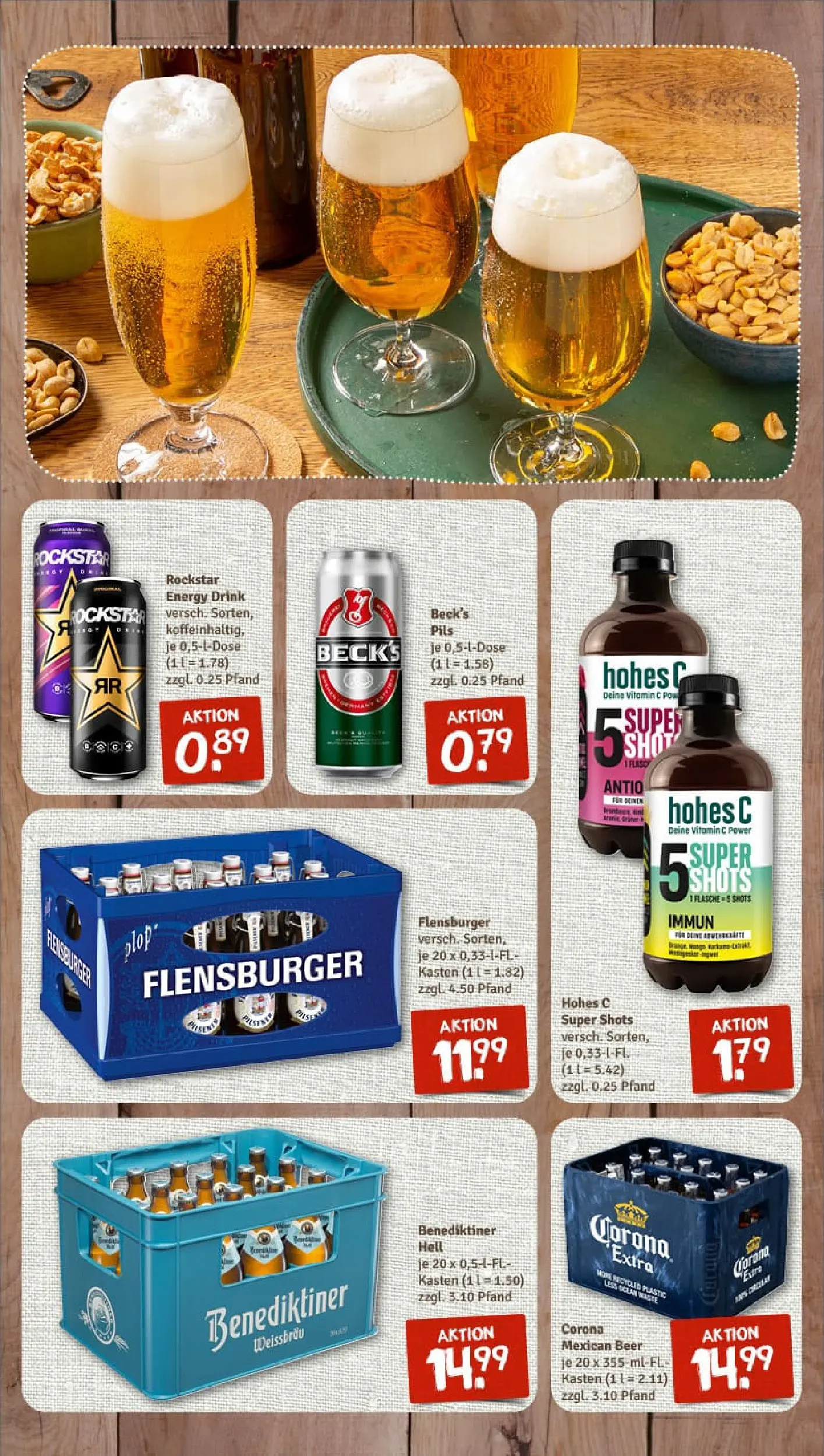 REWE Prospekt ab 02.11.2025 zum Blättern » Angebote | Seite: 15 | Produkte: Rockstar energy, Pils, Benediktiner hell, Flensburger