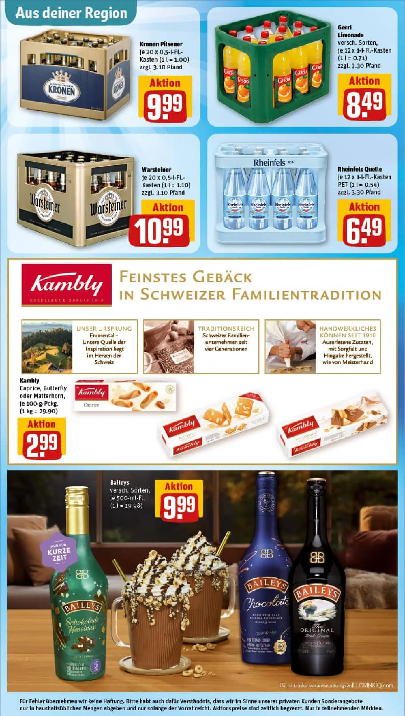 REWE Prospekt ab 02.11.2025 zum Blättern » Angebote | Seite: 31 | Produkte: Schokolade, Limonade, Baileys, Rheinfels quelle