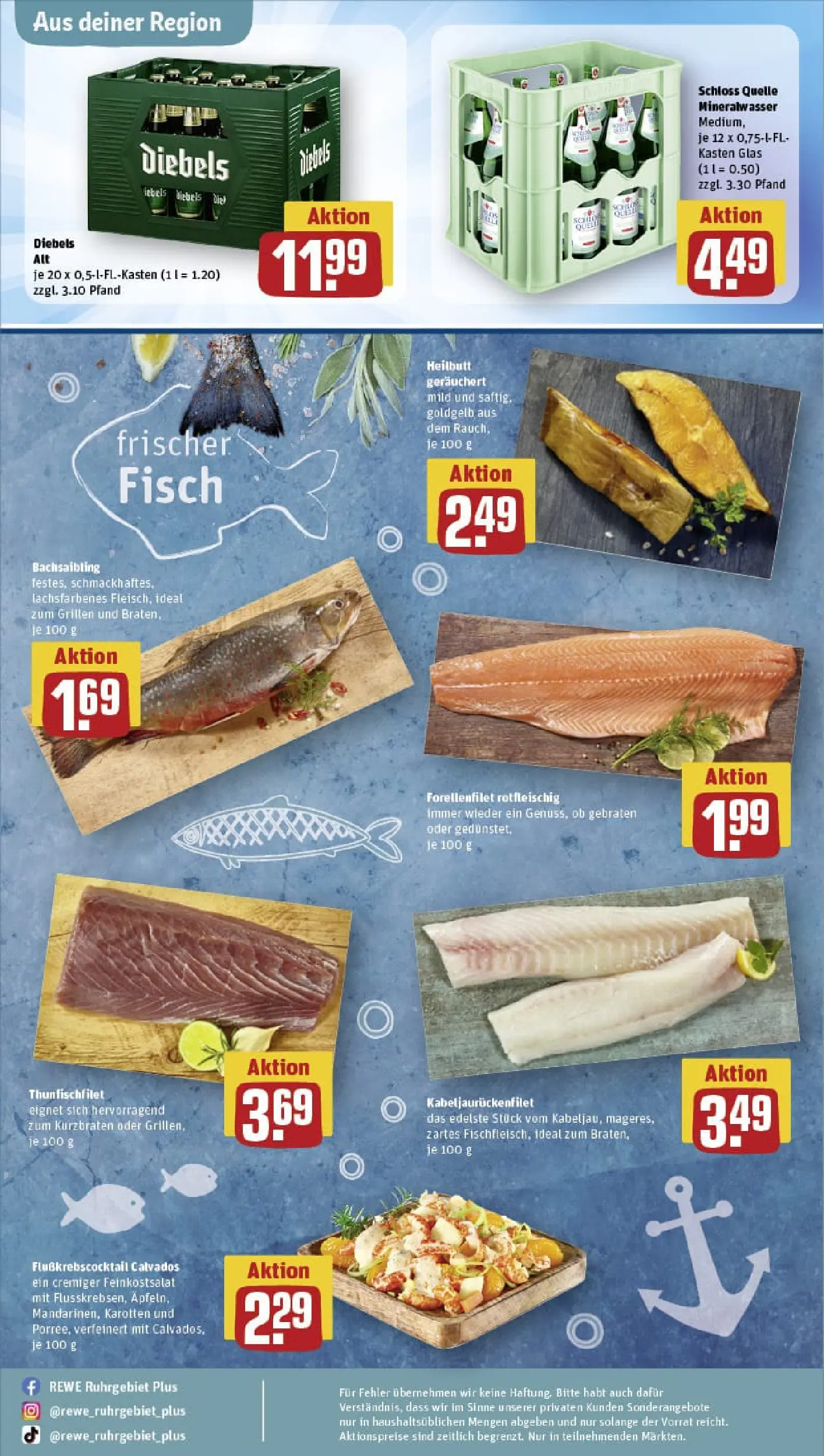 REWE Prospekt ab 02.11.2025 zum Blättern » Angebote | Seite: 32 | Produkte: Mineralwasser, Fisch, Diebels