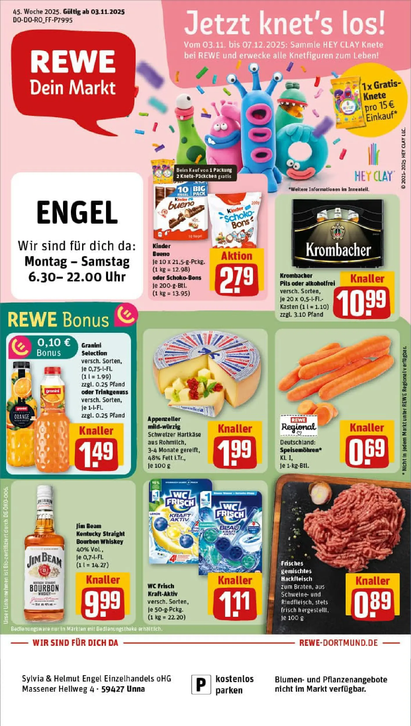 REWE Prospekt ab 02.11.2025 zum Blättern » Angebote | Seite: 1 | Produkte: Blumen, Kinder bueno, Granini, Whiskey