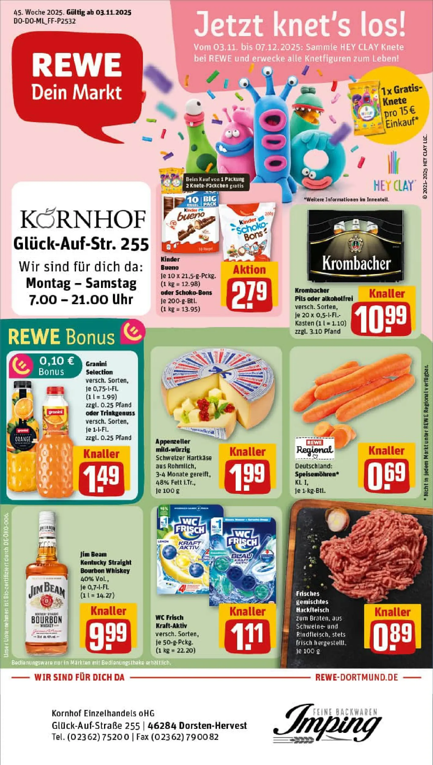 REWE Prospekt ab 02.11.2025 zum Blättern » Angebote | Seite: 1 | Produkte: Jim beam, Granini, Bourbon, Whiskey