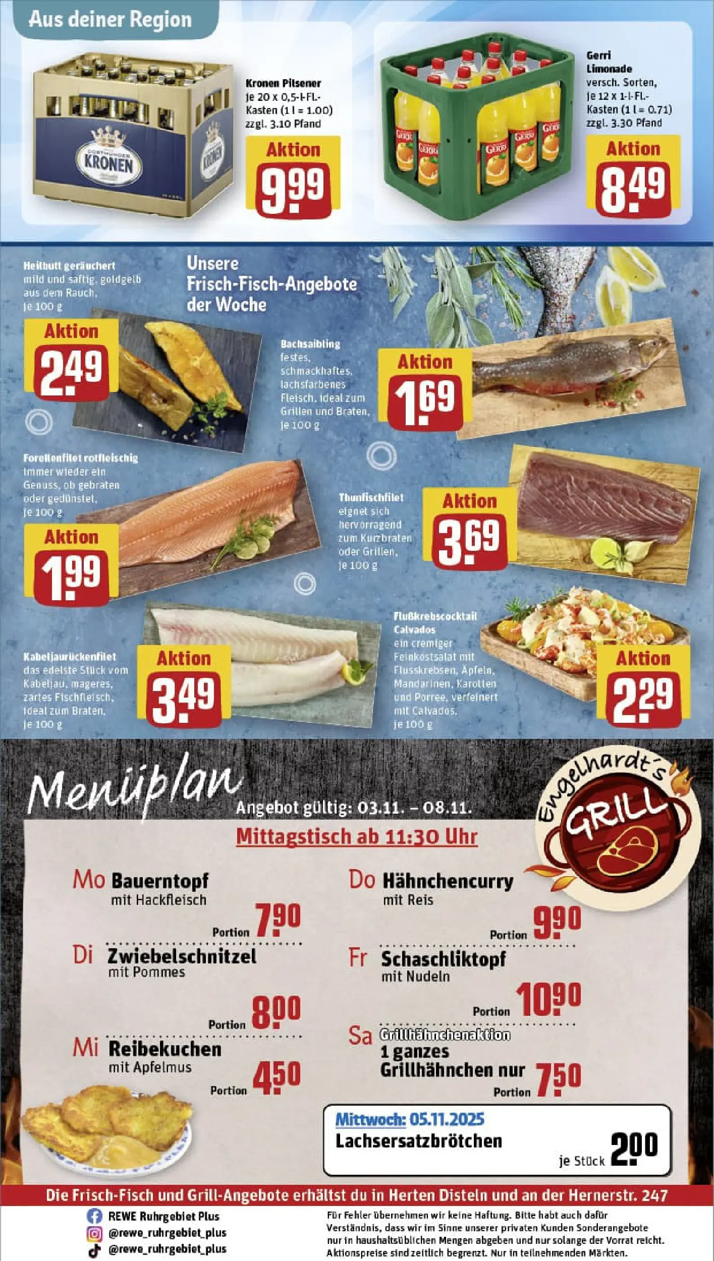 REWE Prospekt ab 02.11.2025 zum Blättern » Angebote | Seite: 31 | Produkte: Limonade, Schnitzel, Nudeln, Hackfleisch