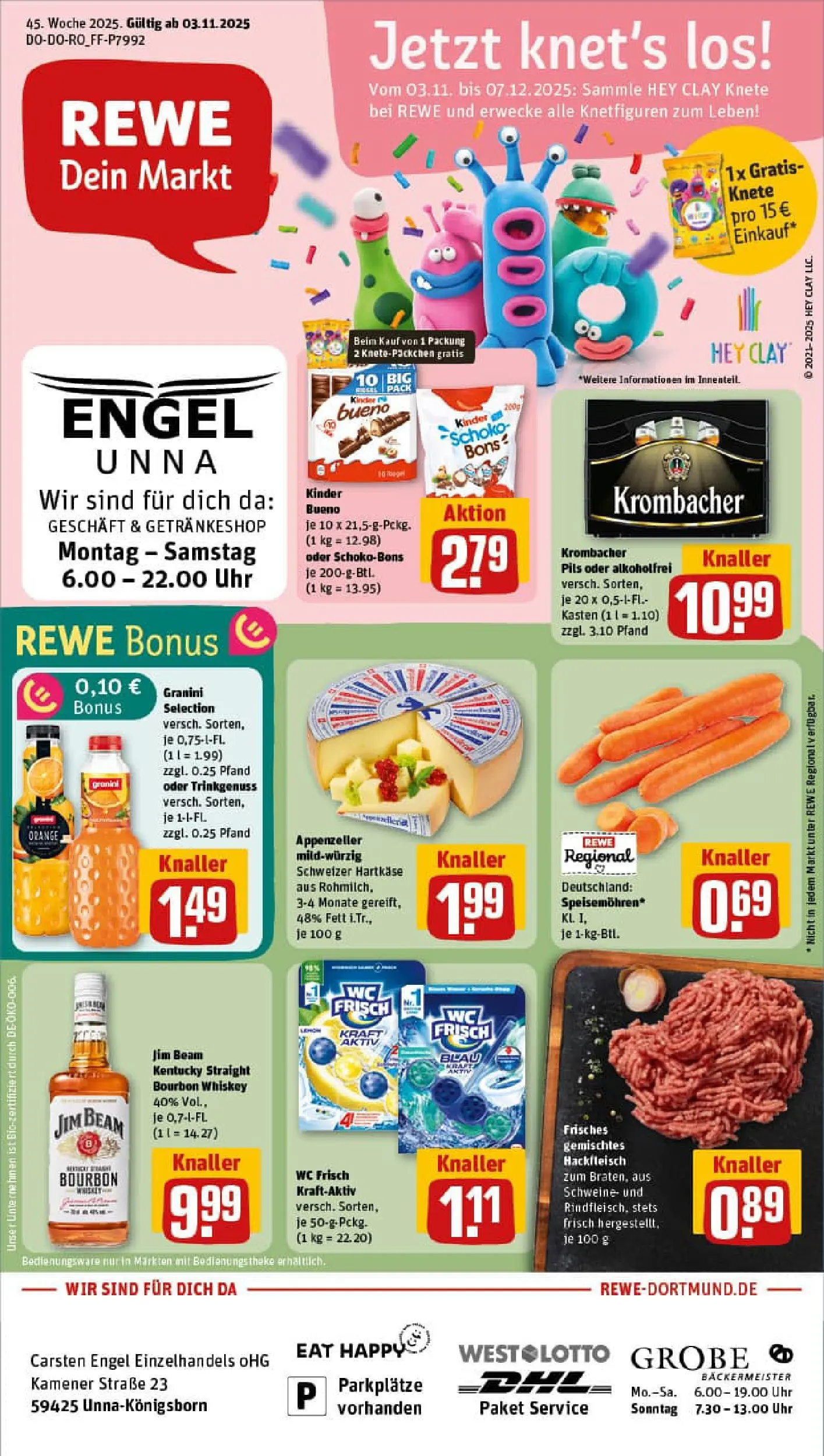 REWE Prospekt ab 02.11.2025 zum Blättern » Angebote | Seite: 1 | Produkte: Jim beam, Theke, Krombacher, Bourbon