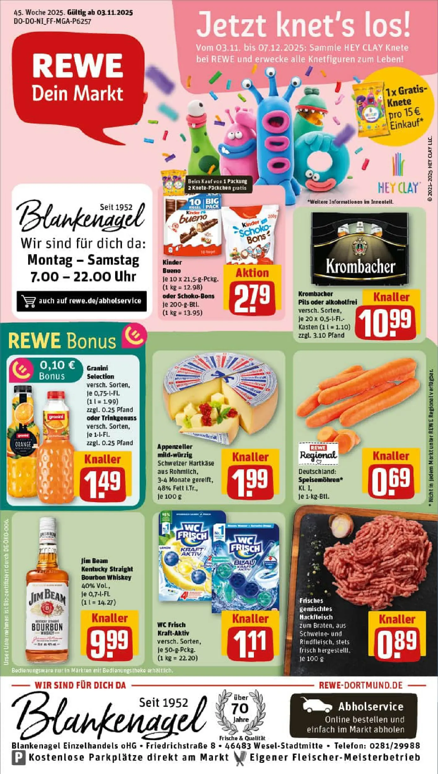 REWE Prospekt ab 02.11.2025 zum Blättern » Angebote | Seite: 1 | Produkte: Pils, Whiskey, Telefon, Uhr