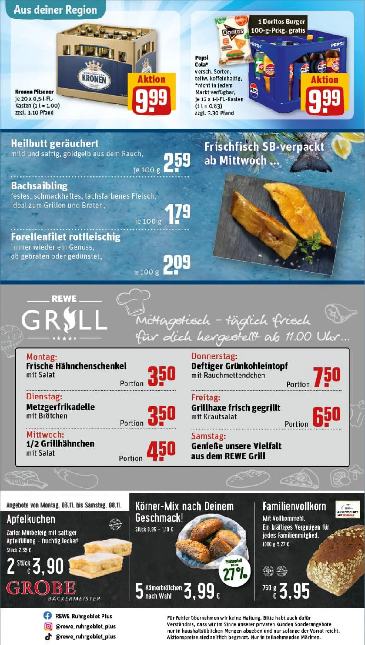 REWE Prospekt ab 02.11.2025 zum Blättern » Angebote | Seite: 31 | Produkte: Hahnchenschenkel, Apple, Pepsi, Uhr