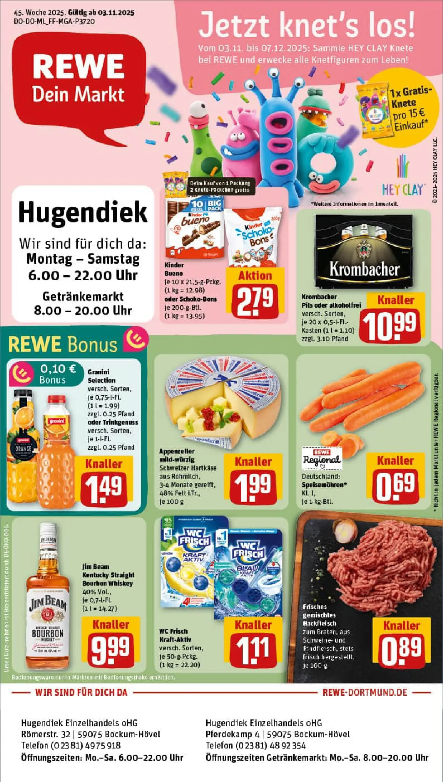 REWE Prospekt ab 02.11.2025 zum Blättern » Angebote | Seite: 1 | Produkte: Wc frisch, Granini, Bourbon, Whiskey