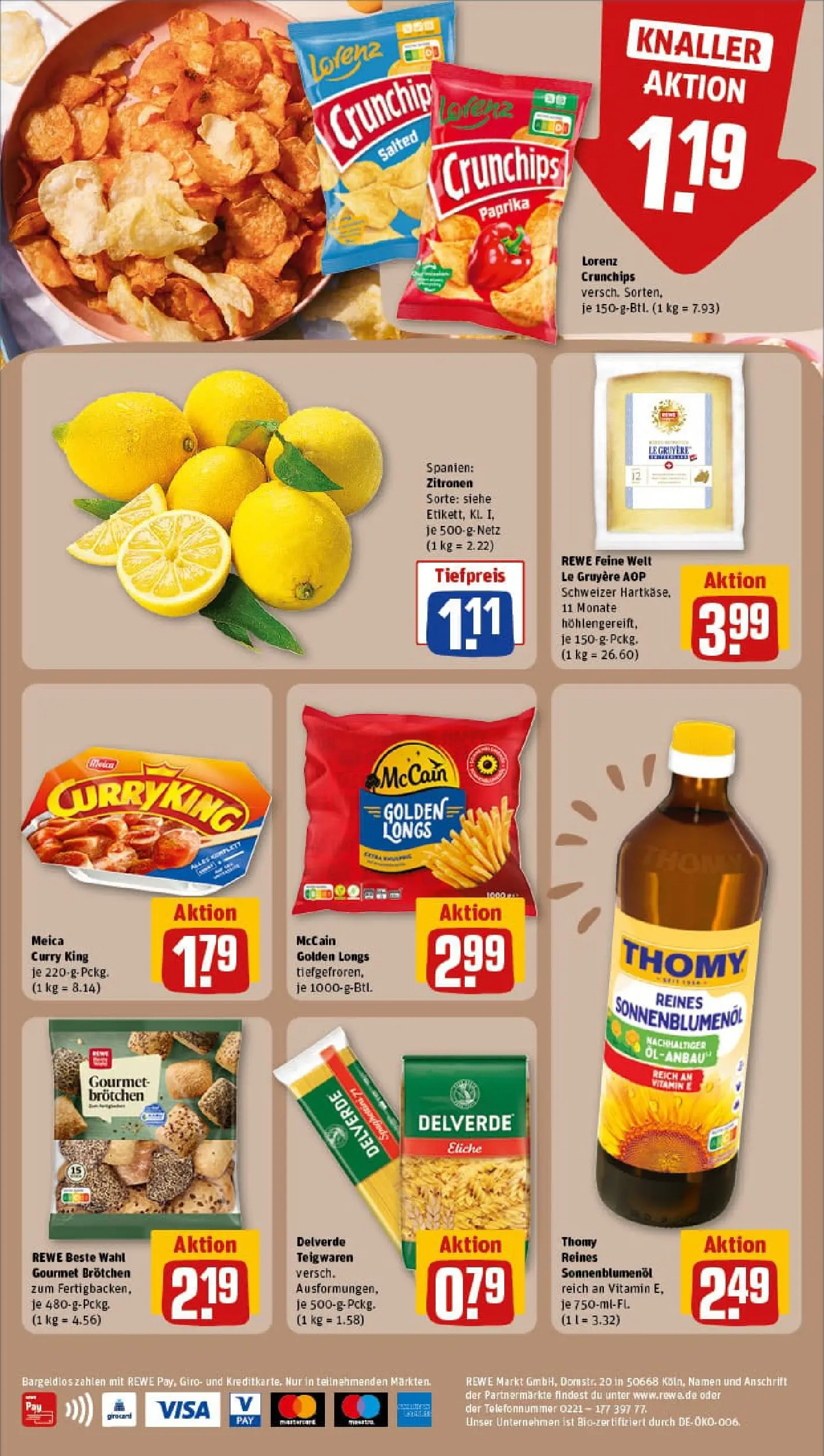 REWE Prospekt ab 02.11.2025 zum Blättern » Angebote | Seite: 2 | Produkte: Sonnenblumenol, McCain, Meica, Pasta