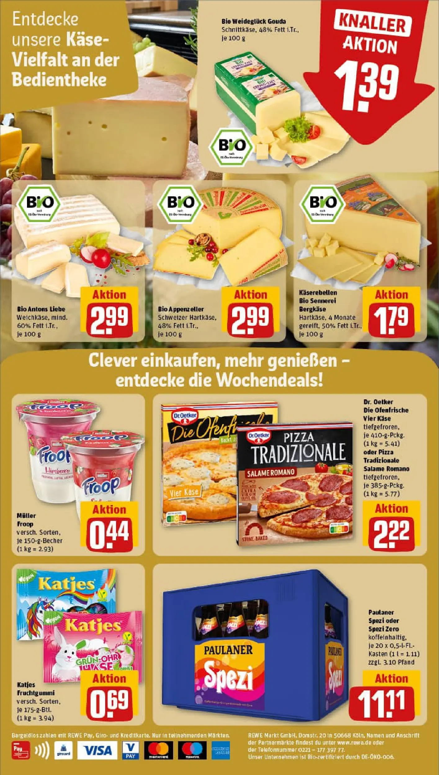 REWE Prospekt ab 02.11.2025 zum Blättern » Angebote | Seite: 2 | Produkte: Paulaner spezi, Katjes, Himbeere, Pizza