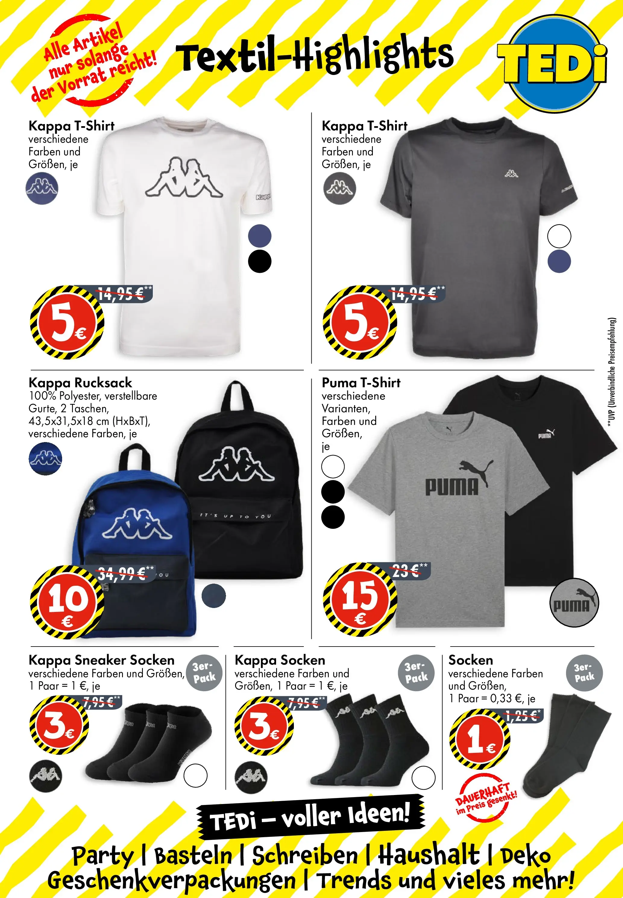 TEDi - TEDi Neueröffnung in Bornheim (ab 31.10.2025) zum Blättern | Seite: 5 | Produkte: Socken, Rucksack