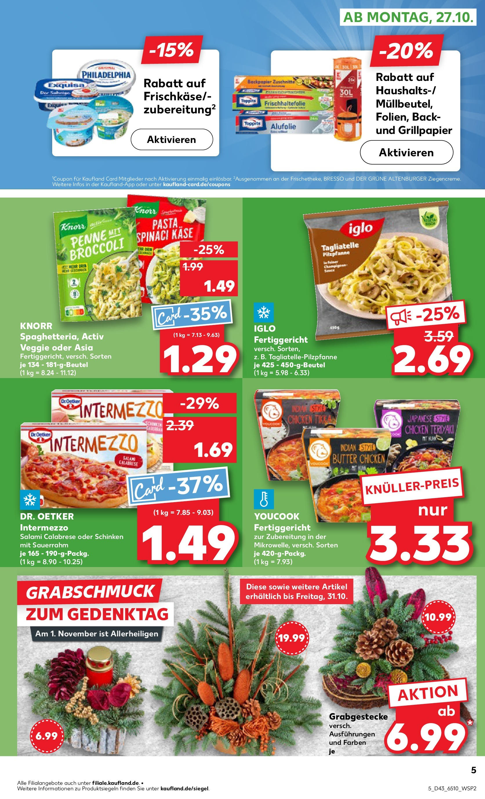 Prospekt Kaufland ab 27.10.2025 » Angebote Online zum Blättern | Seite: 5 | Produkte: Käse, Exquisa, Schinken, Sauerrahm
