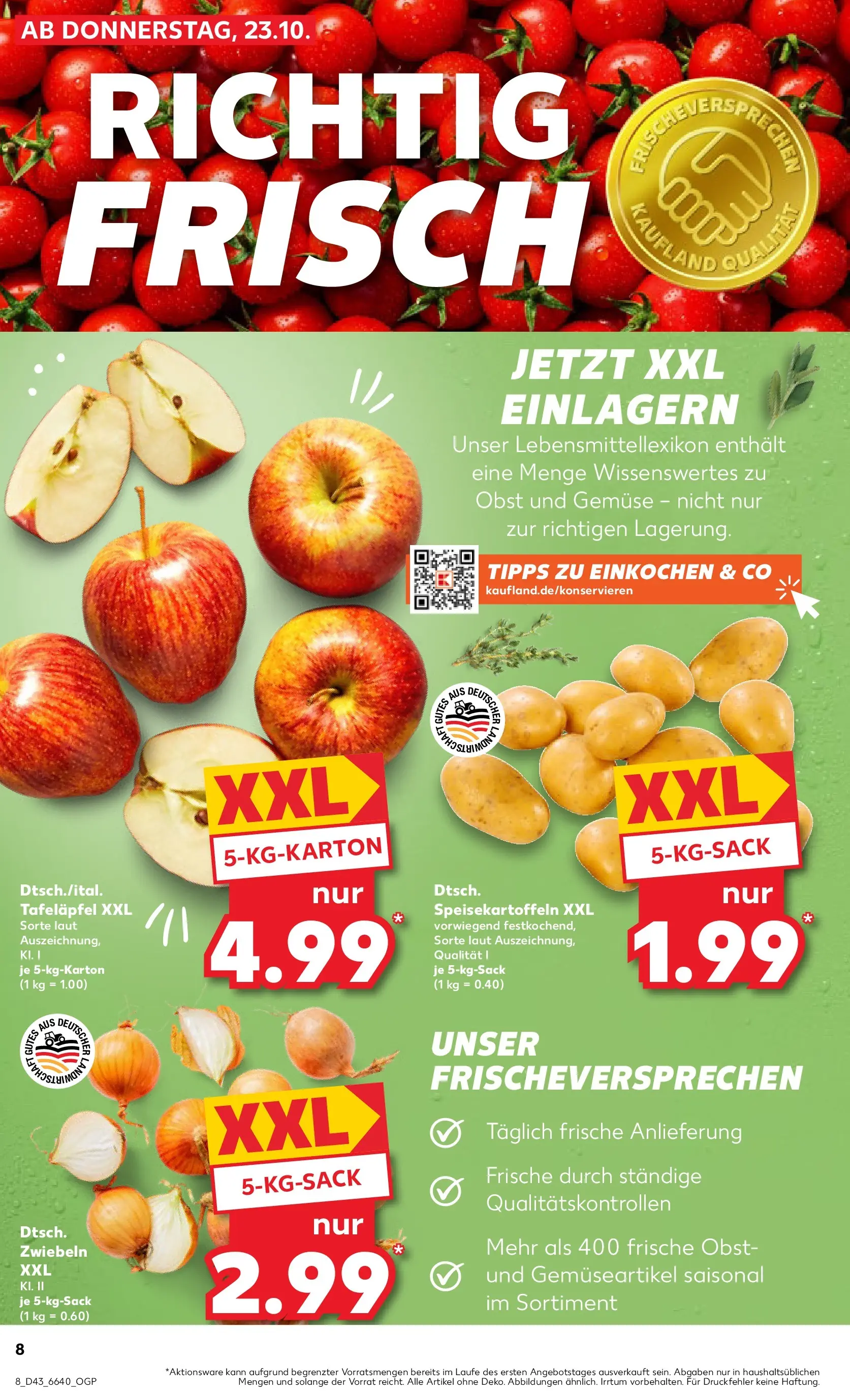 Prospekt Kaufland ab 27.10.2025 » Angebote Online zum Blättern | Seite: 8 | Produkte: Zwiebeln, Gemüse, Obst