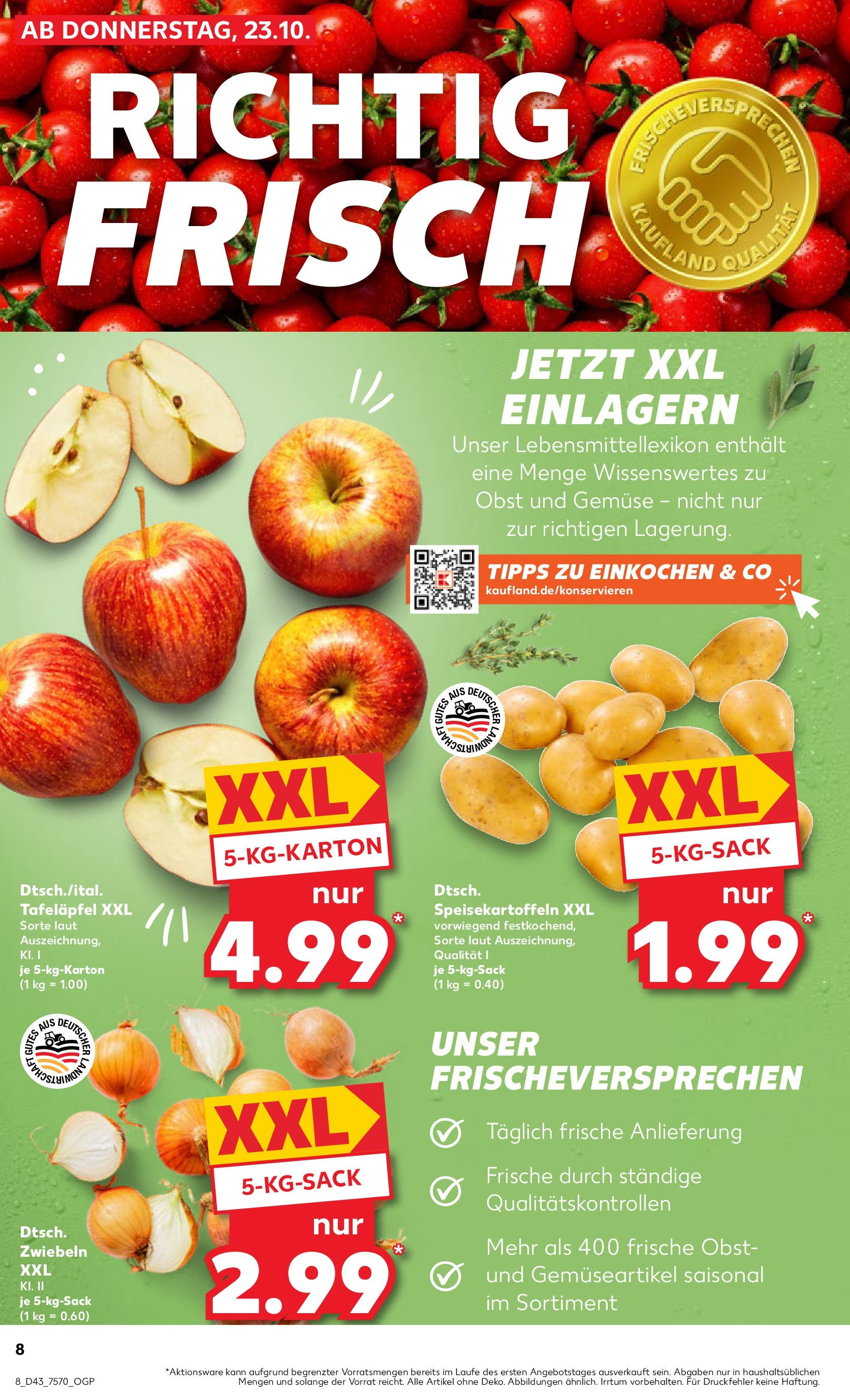 Prospekt Kaufland ab 27.10.2025 » Angebote Online zum Blättern | Seite: 8 | Produkte: Zwiebeln, Gemüse, Obst
