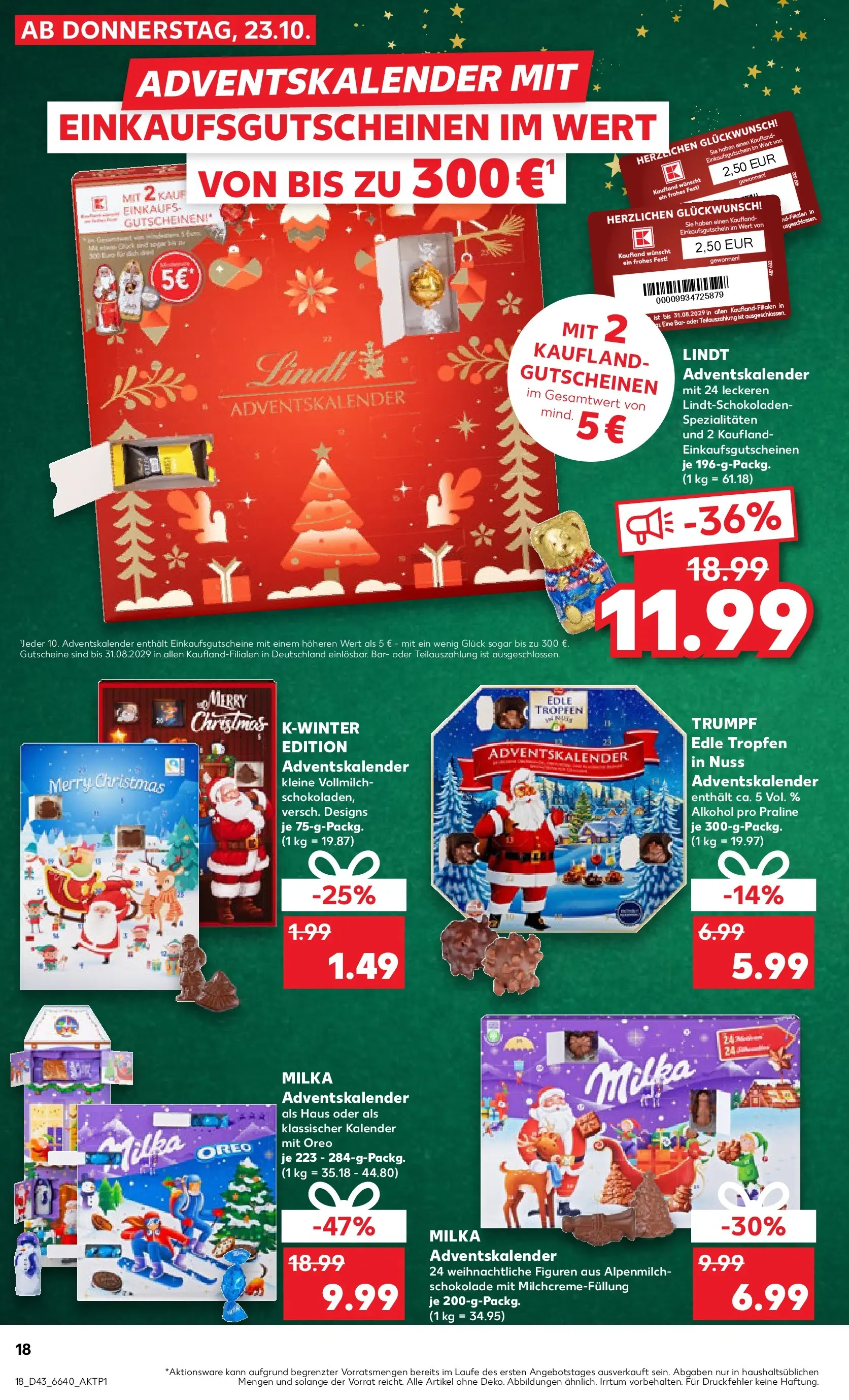 Prospekt Kaufland ab 27.10.2025 » Angebote Online zum Blättern | Seite: 18 | Produkte: Schokolade, Milka, Lindt