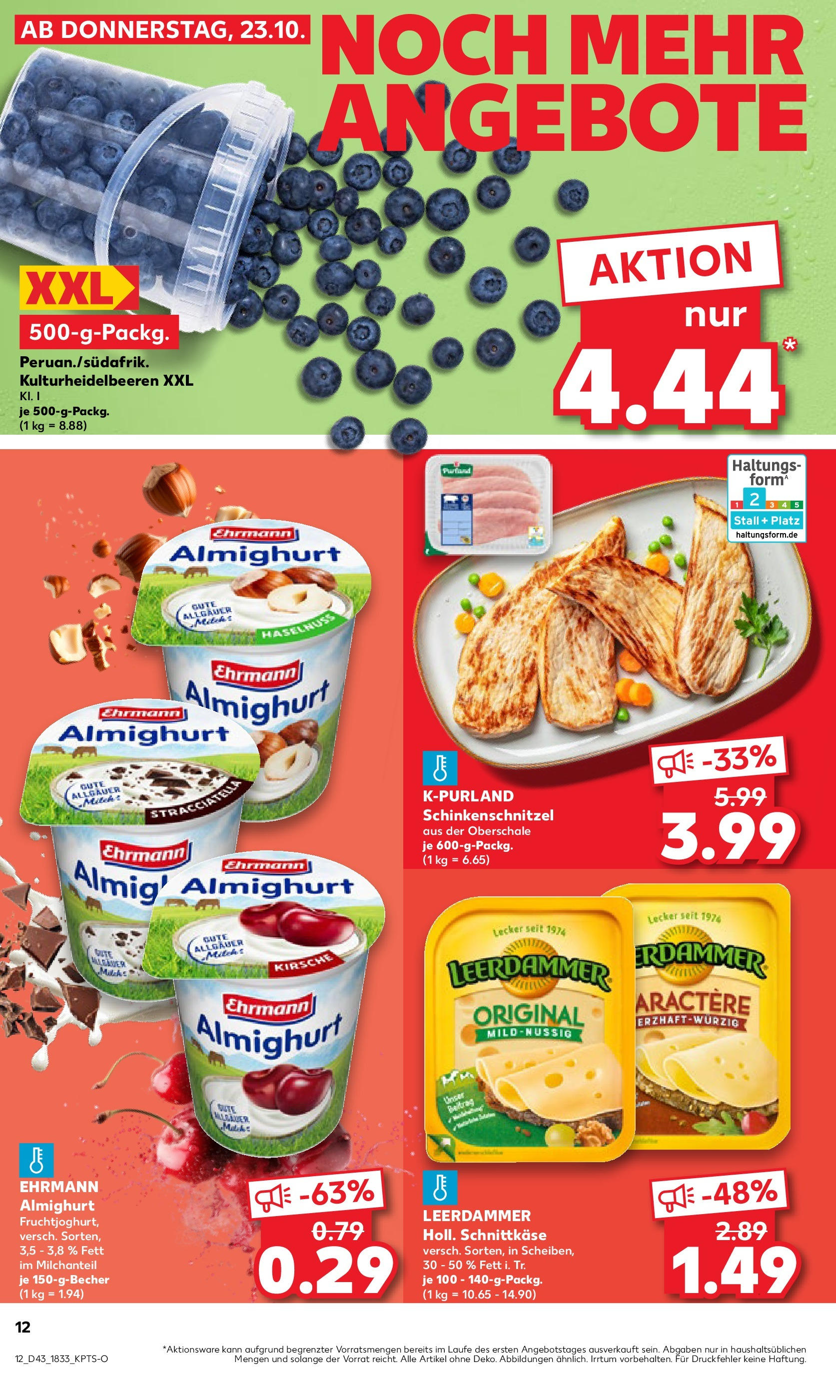Prospekt Kaufland ab 27.10.2025 » Angebote Online zum Blättern | Seite: 12 | Produkte: Ehrmann almighurt, Leerdammer
