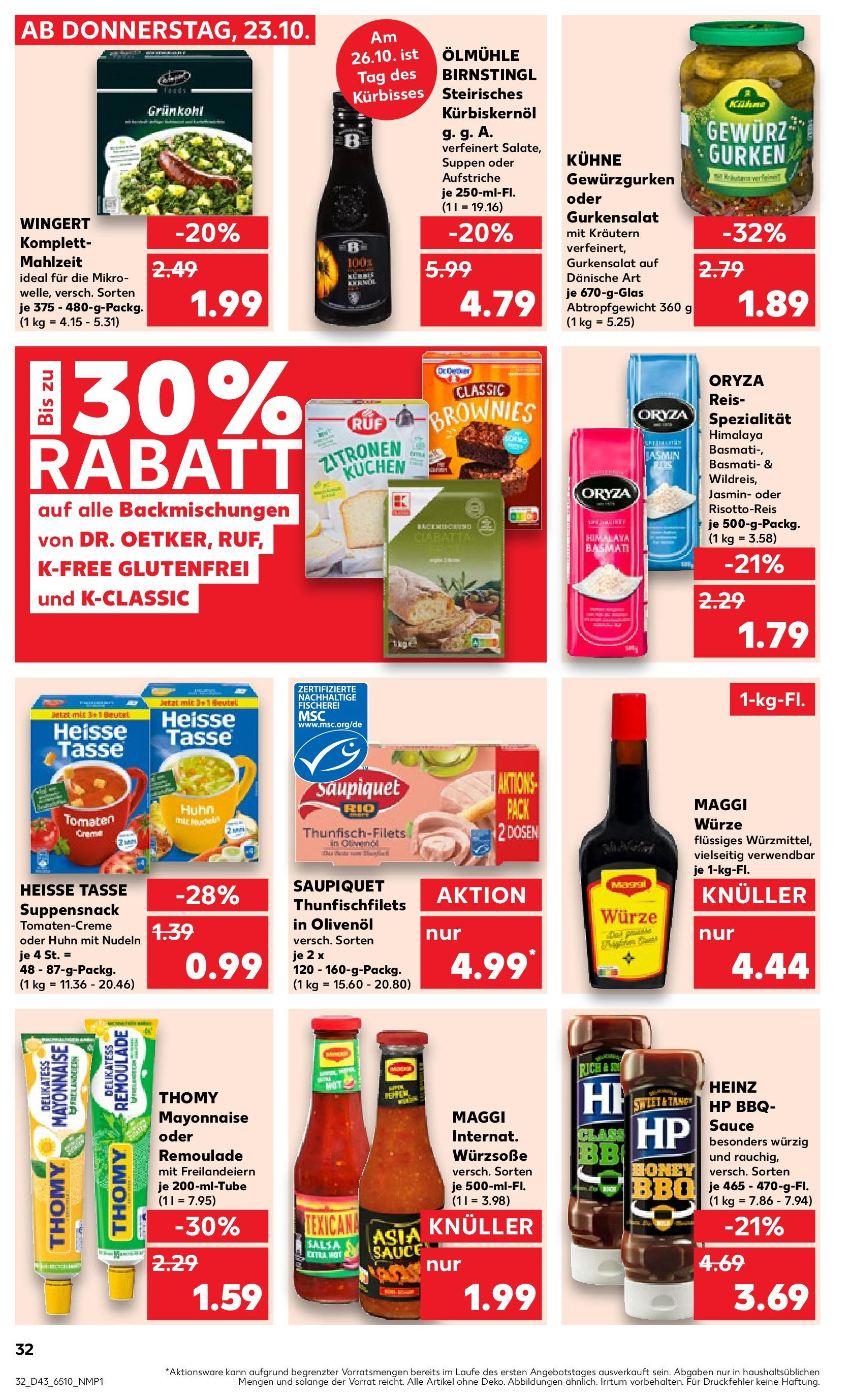 Prospekt Kaufland ab 27.10.2025 » Angebote Online zum Blättern | Seite: 32 | Produkte: HP, Maggi, Mayonnaise, Nudeln