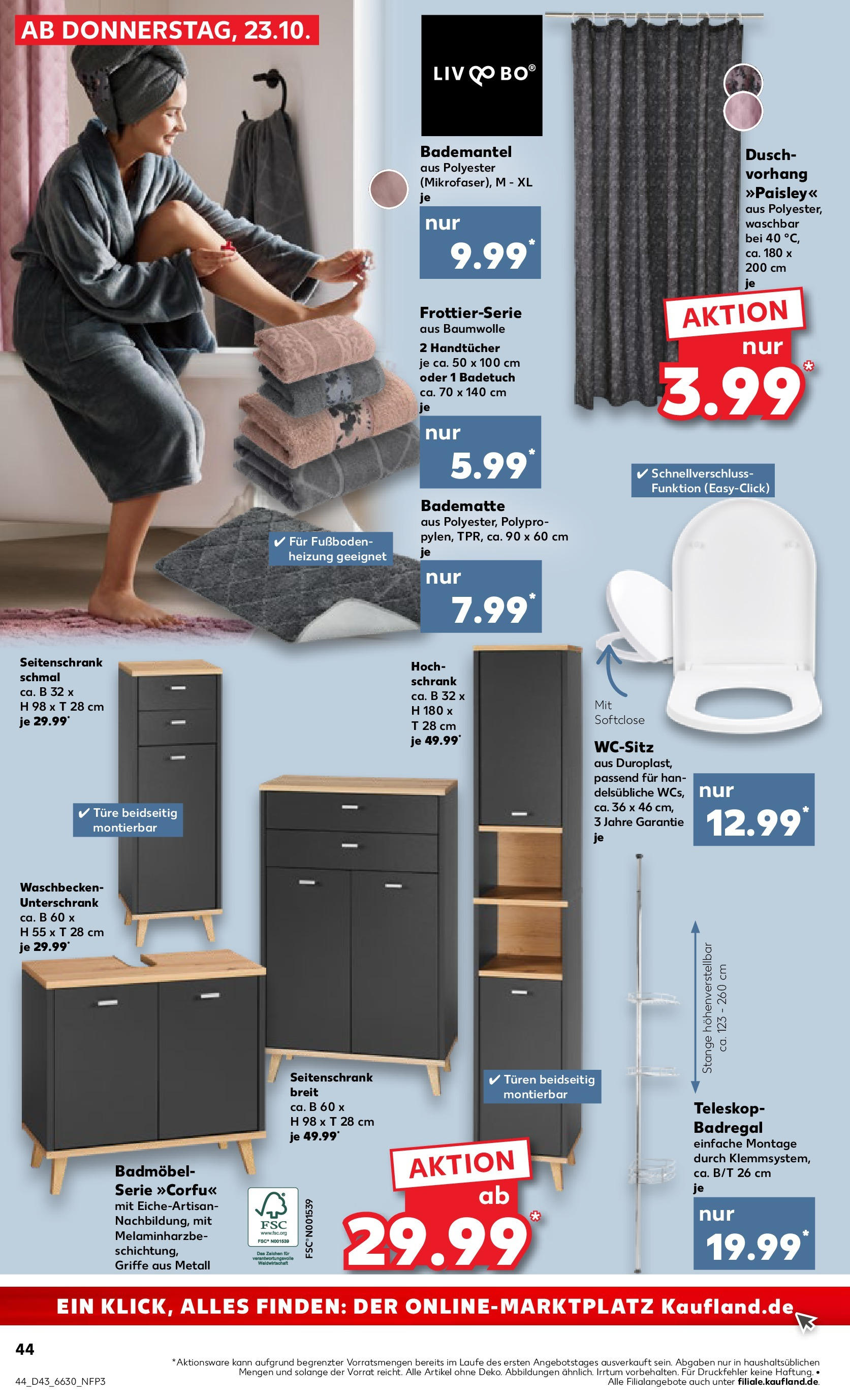 Prospekt Kaufland ab 27.10.2025 » Angebote Online zum Blättern | Seite: 44 | Produkte: Schrank, Waschbecken, Badregal, Unterschrank