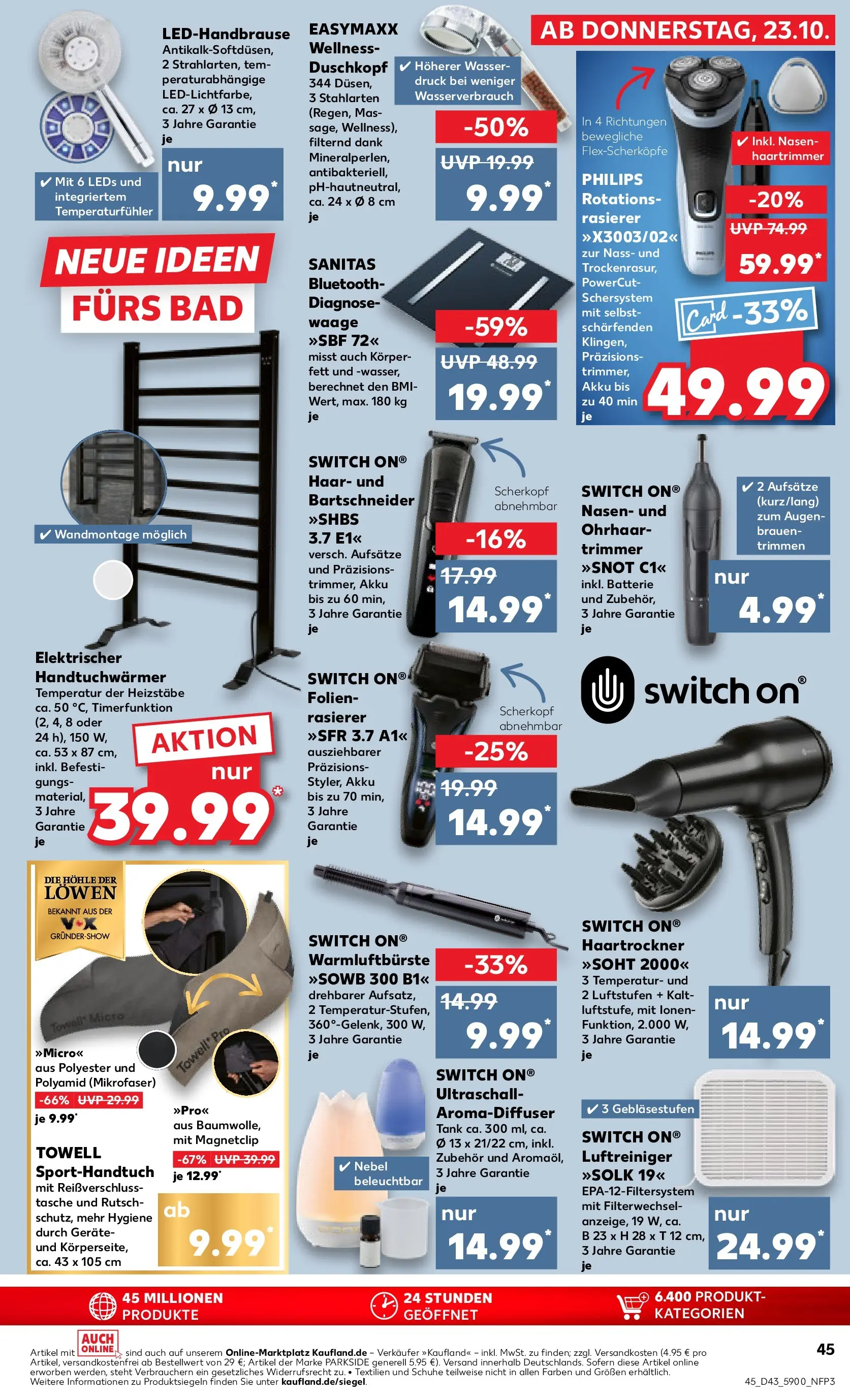 Prospekt Kaufland ab 27.10.2025 » Angebote Online zum Blättern | Seite: 45 | Produkte: Luftreiniger, Haartrockner, Bad, Wasser