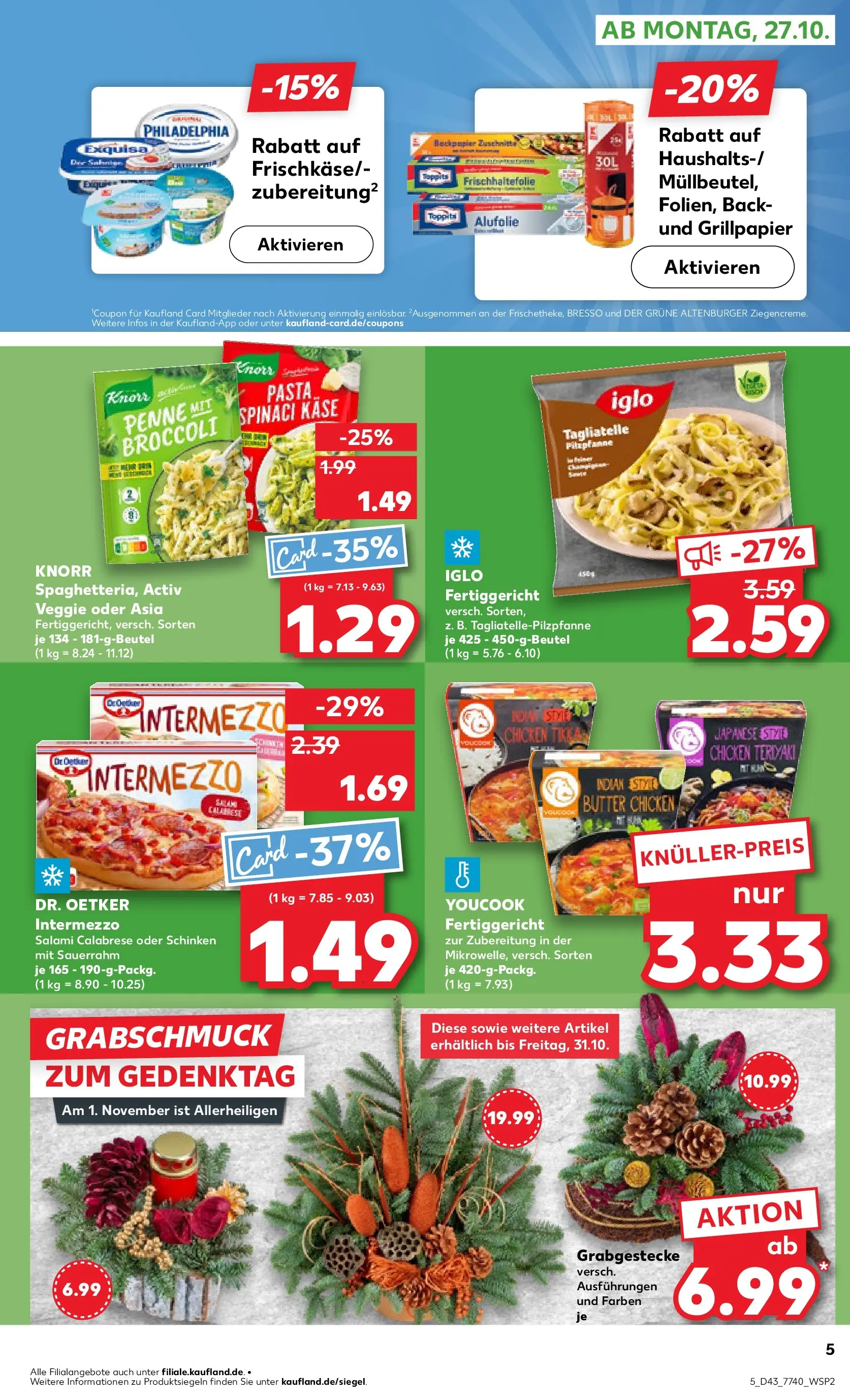 Prospekt Kaufland ab 27.10.2025 » Angebote Online zum Blättern | Seite: 5 | Produkte: Youcook, Butter, Knorr, Bresso