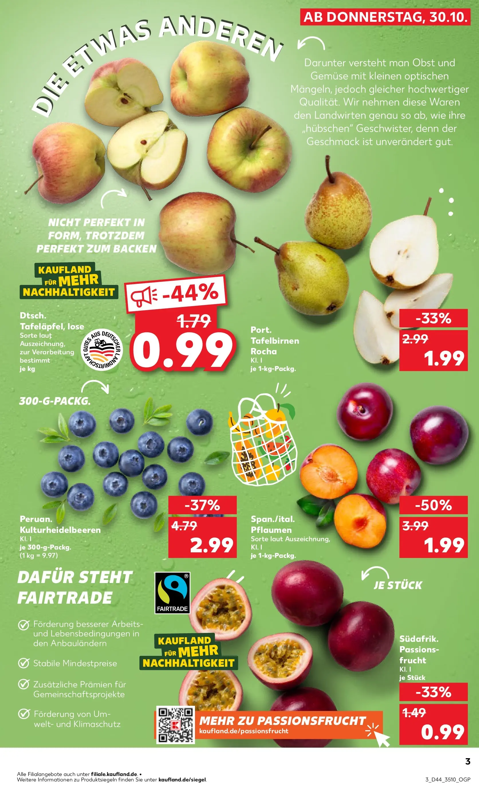 Prospekt Kaufland ab 29.10.2025 » Angebote und Werbung Online | Seite: 3 | Produkte: Pflaumen, Gemüse, Obst Prospekt Kaufland ab 29.10.2025 » Angebote Online zum Blättern | Seite: 3 | Produkte: Pflaumen, Gemüse, Obst