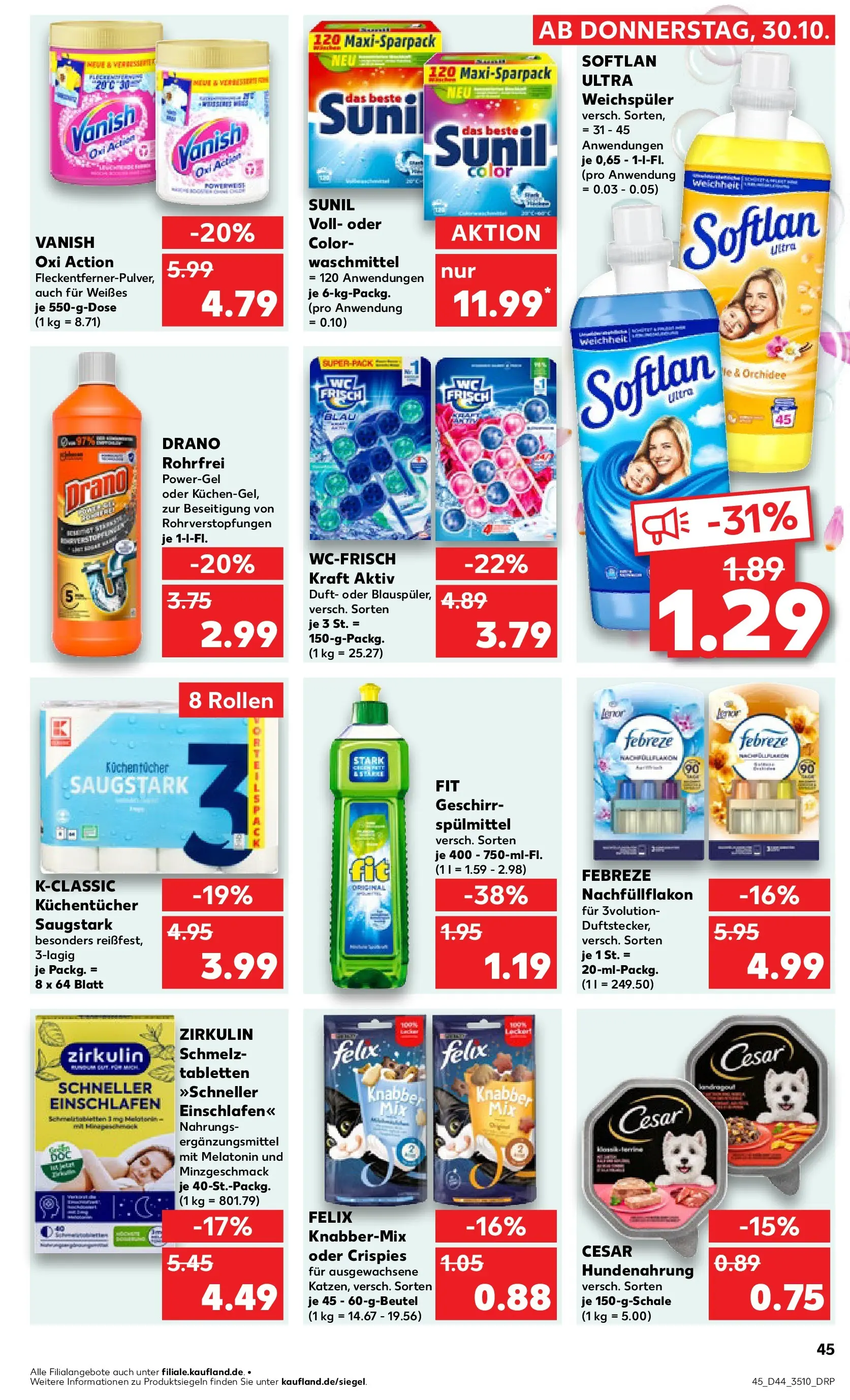 Prospekt Kaufland ab 29.10.2025 » Angebote und Werbung Online | Seite: 45 | Produkte: Lenor, Orchidee, Duft, Waschmittel Prospekt Kaufland ab 29.10.2025 » Angebote Online zum Blättern | Seite: 45 | Produkte: Lenor, Orchidee, Duft, Waschmittel