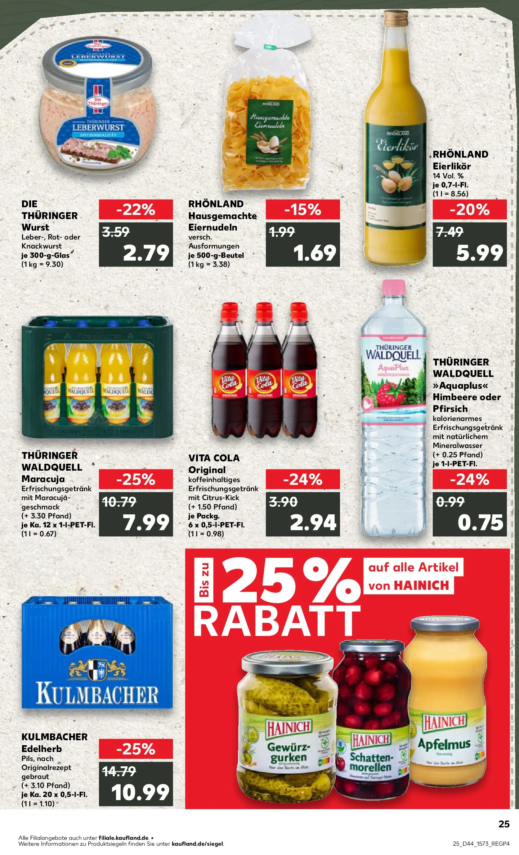 Prospekt Kaufland ab 30.10.2025 » Angebote Online zum Blättern | Seite: 25 | Produkte: Mineralwasser, Apple, Wurst, Pfirsich