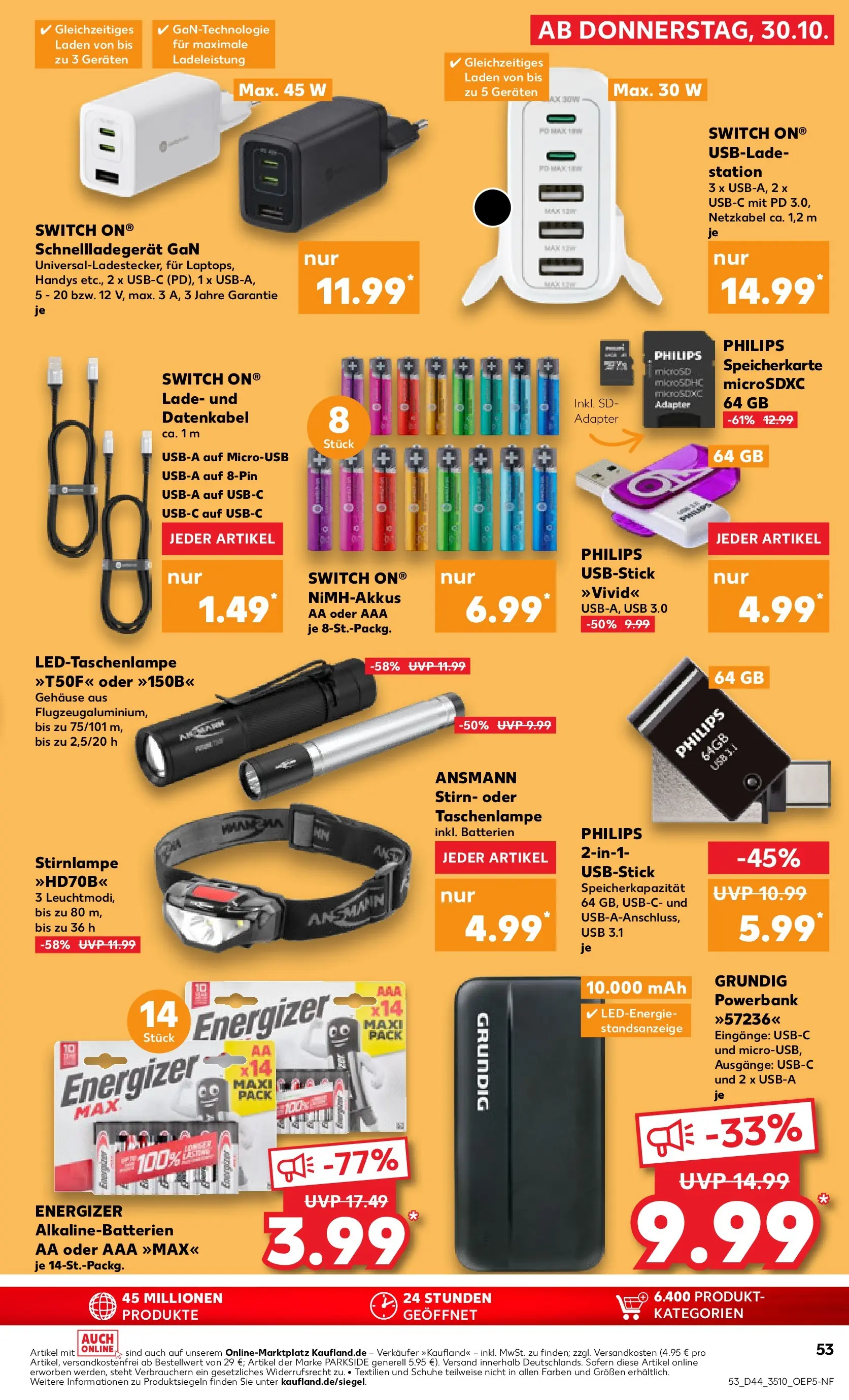 Prospekt Kaufland ab 29.10.2025 » Angebote und Werbung Online | Seite: 53 | Produkte: Speicherkarte, Adapter, Batterien, Stirnlampe Prospekt Kaufland ab 29.10.2025 » Angebote Online zum Blättern | Seite: 53 | Produkte: Speicherkarte, Adapter, Batterien, Stirnlampe